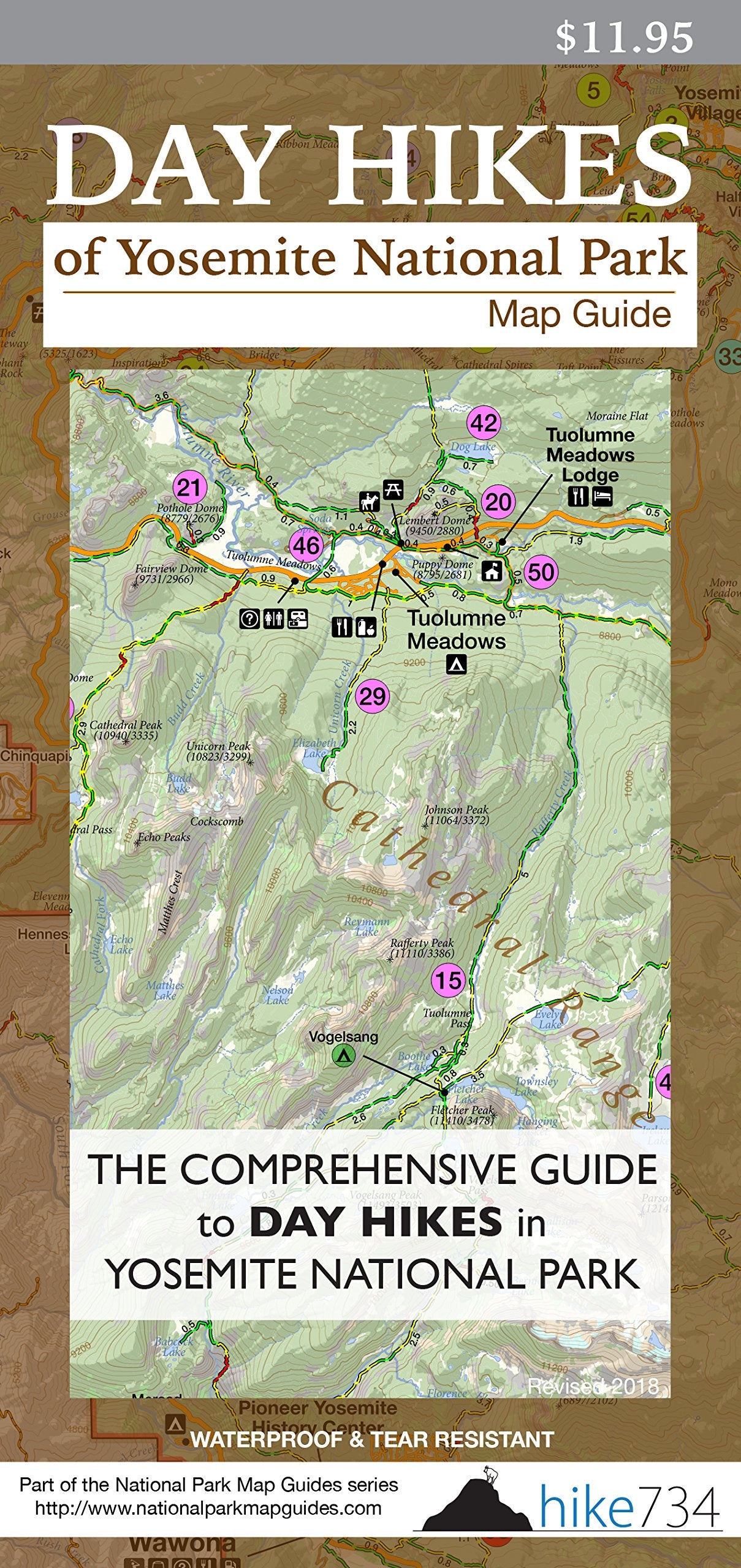 Day Hikes of Yosemite National Park Map Guide
