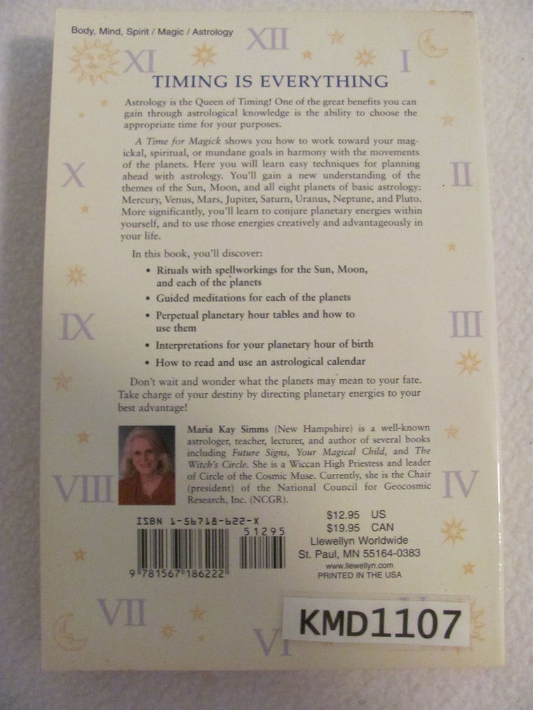A Time for Magick: Planetary Hours for Meditations, Rituals & Spells — back cover
