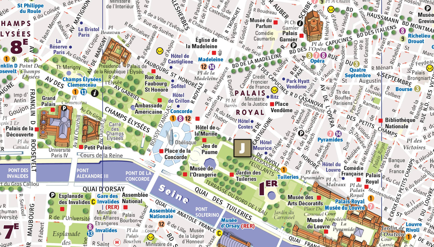 StreetSmart Paris Map by VanDam - City Center Street Map of Paris, France - Laminated folding pocket size city travel and Metro map with all attractions, sights and hotels (2026) English and French Edition)