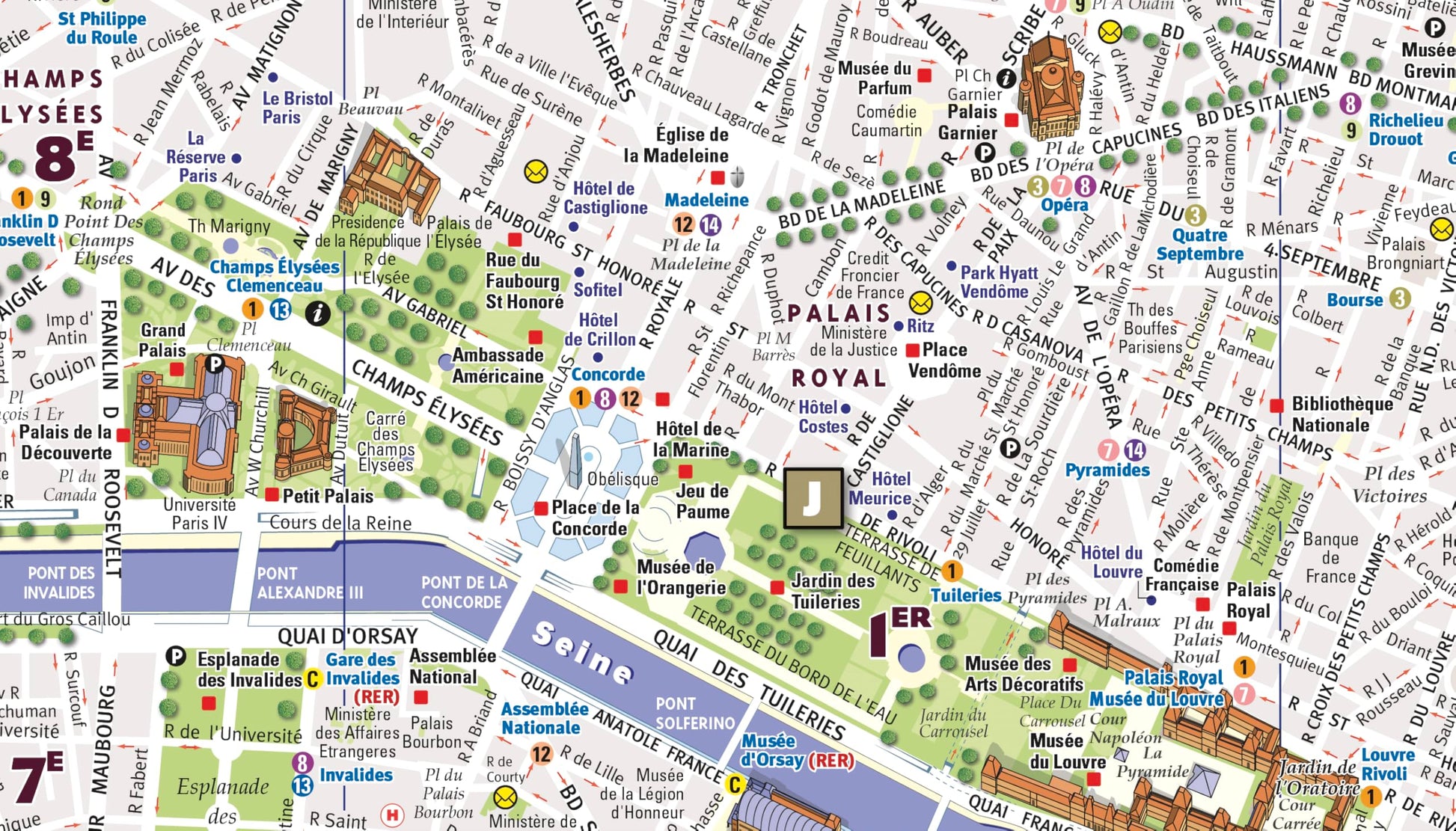 StreetSmart Paris Map by VanDam - City Center Street Map of Paris, France - Laminated folding pocket size city travel and Metro map with all attractions, sights and hotels (2026) English and French Edition)