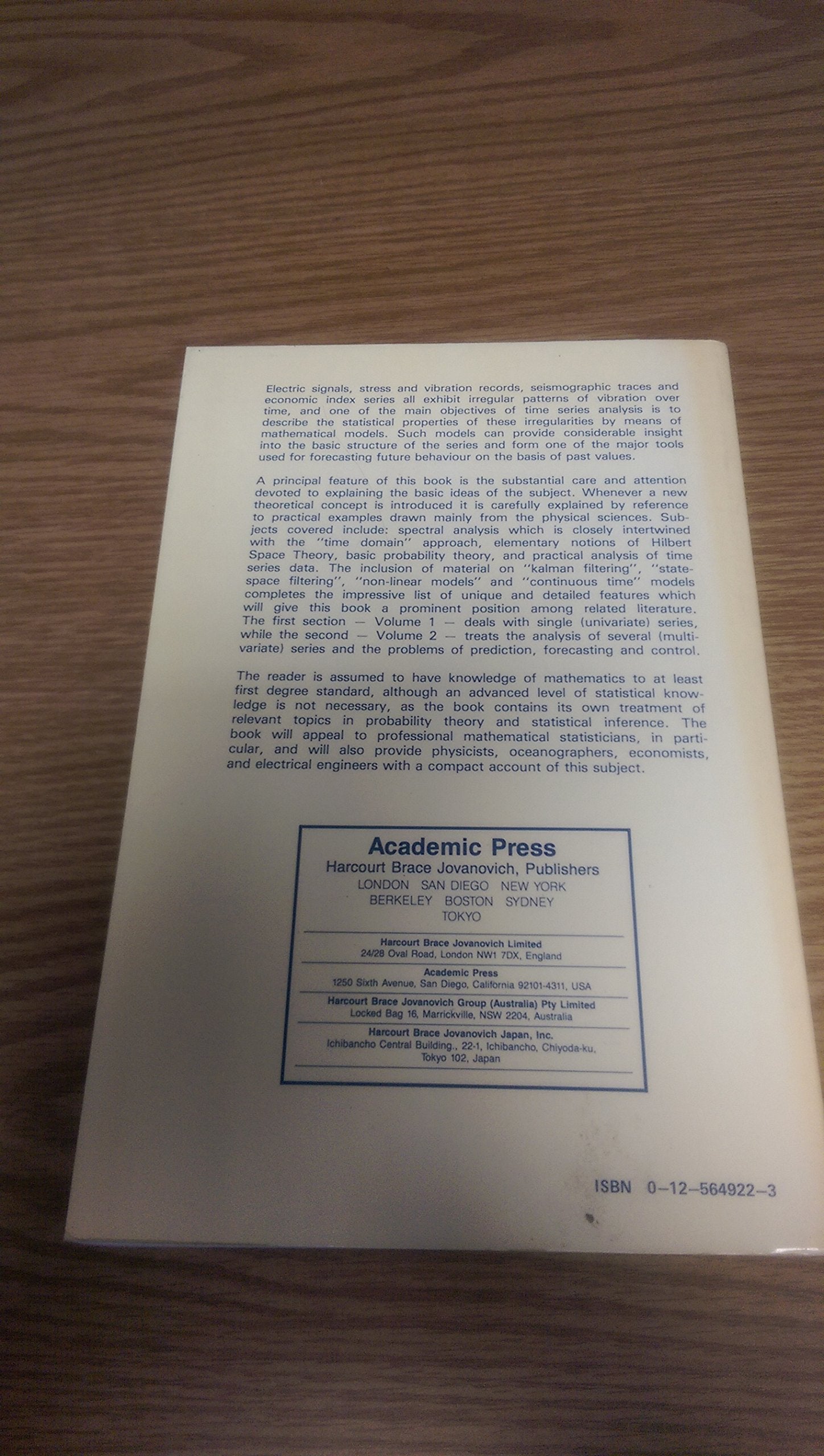 Spectral Analysis and Time Series, Two-Volume Set: Volumes I and II (Volume 1-2)