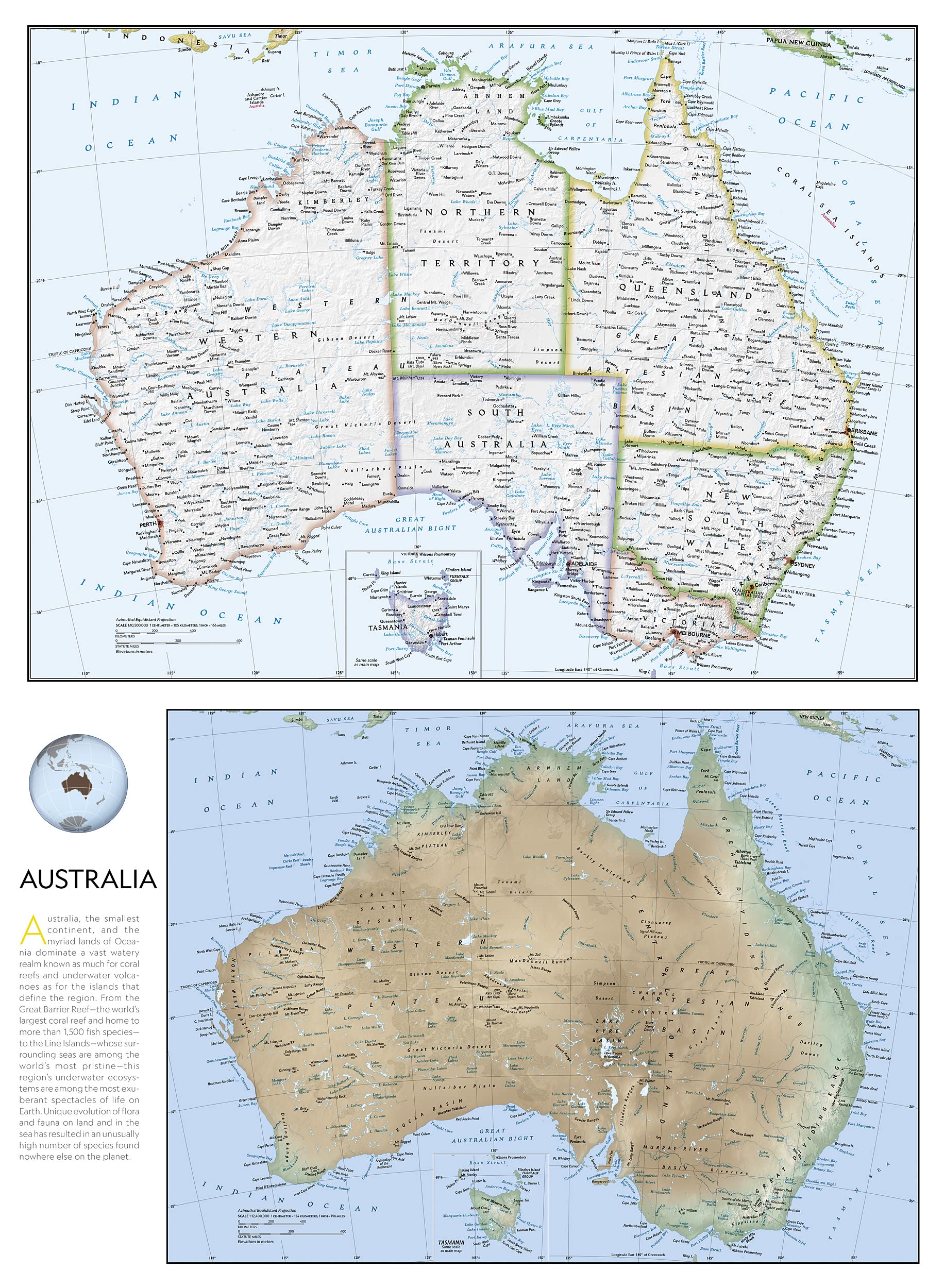 National Geographic Australia and Oceania Map (folded with flags and facts) (National Geographic Reference Map)