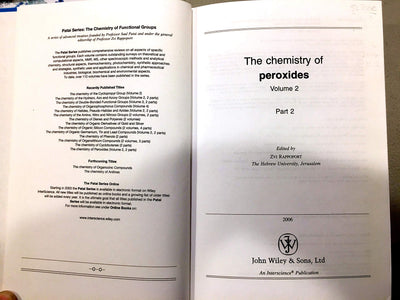 The Chemistry of Peroxides, Parts 1 and 2, 2 Volume Set (Patai's Chemistry of Functional Groups)