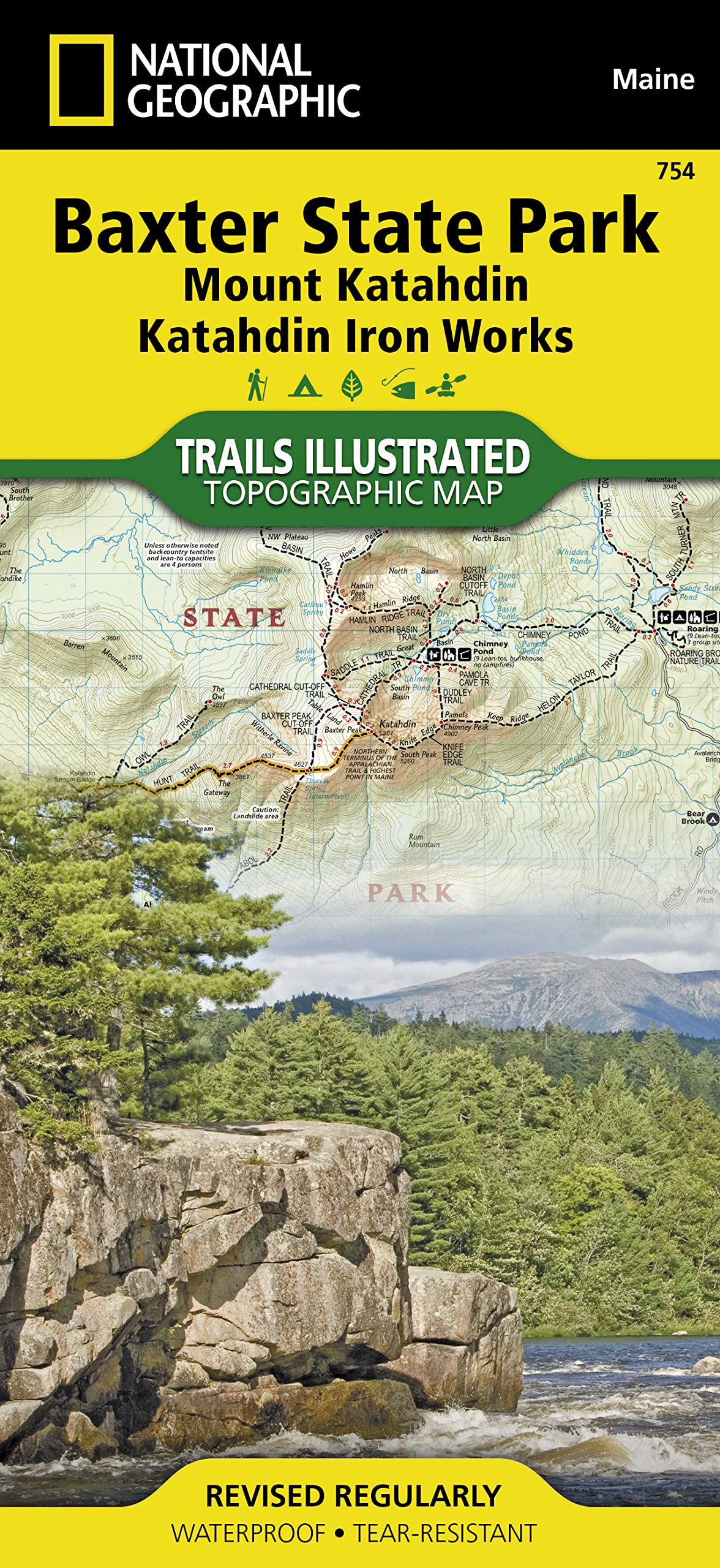 Baxter State Park Map [Mount Katahdin, Katahdin Iron Works] (National Geographic Trails Illustrated Map, 754)