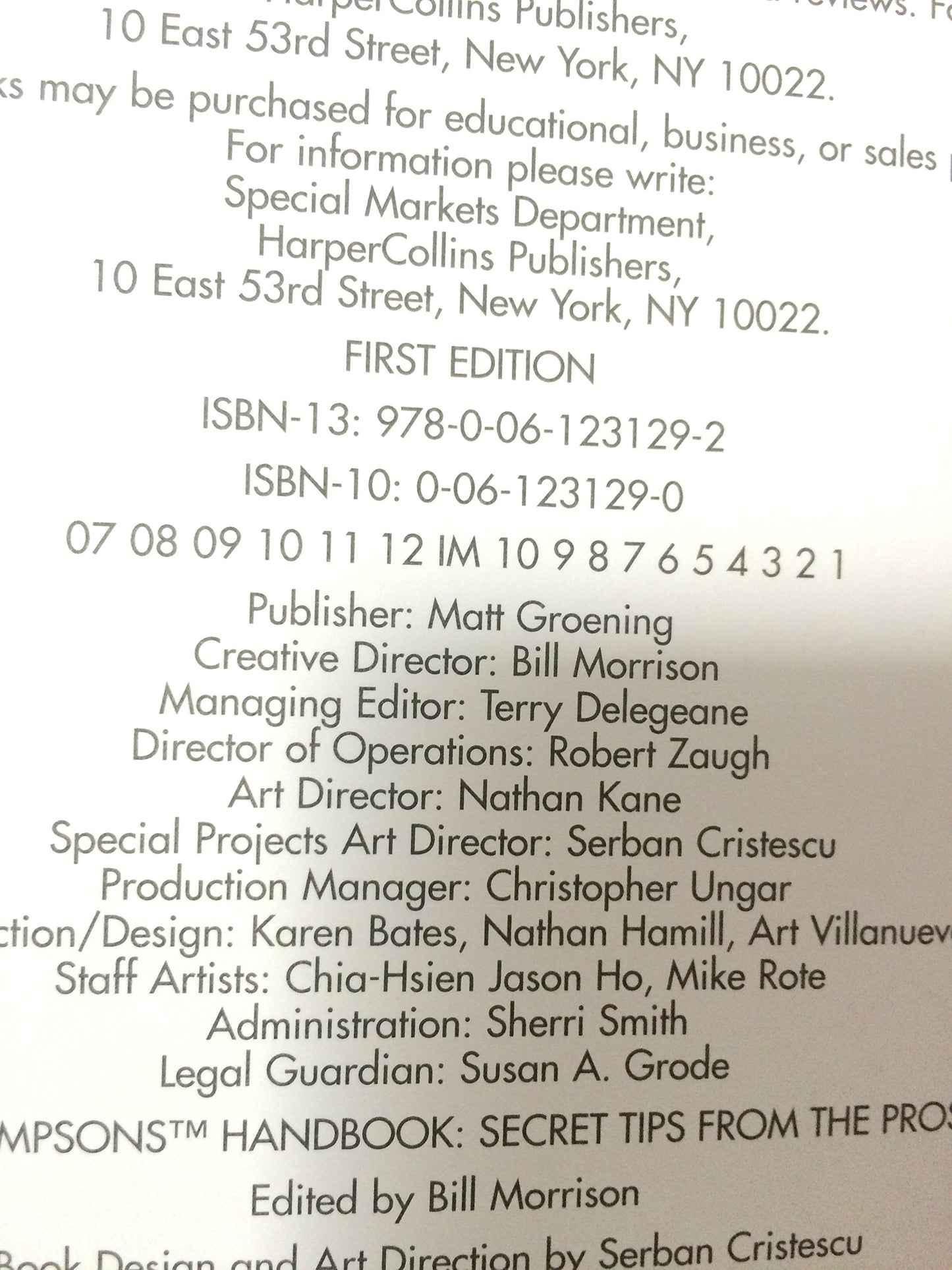 The Simpsons Handbook: Secret Tips from the Pros by Groening
