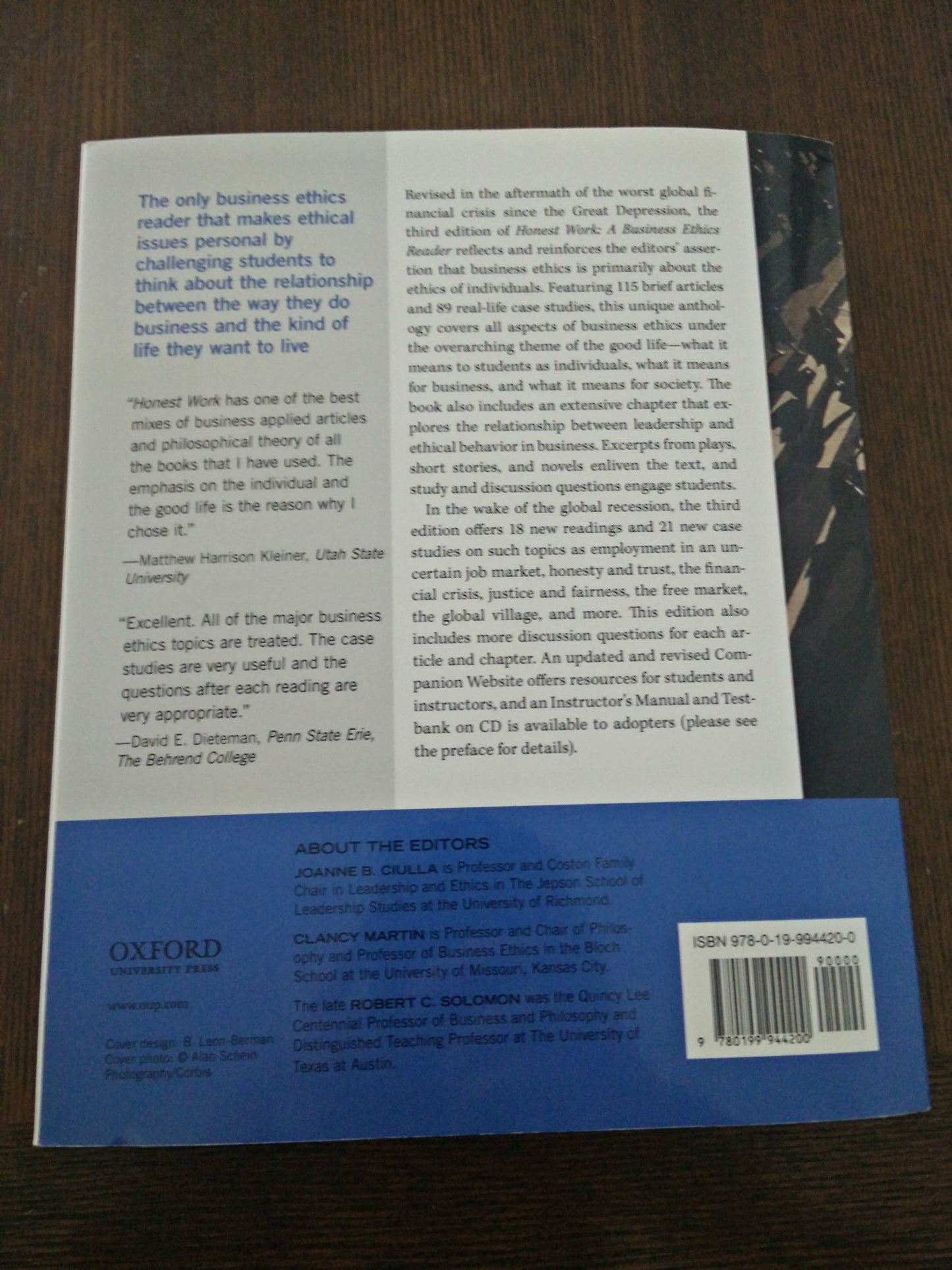 Honest Work: A Business Ethics Reader