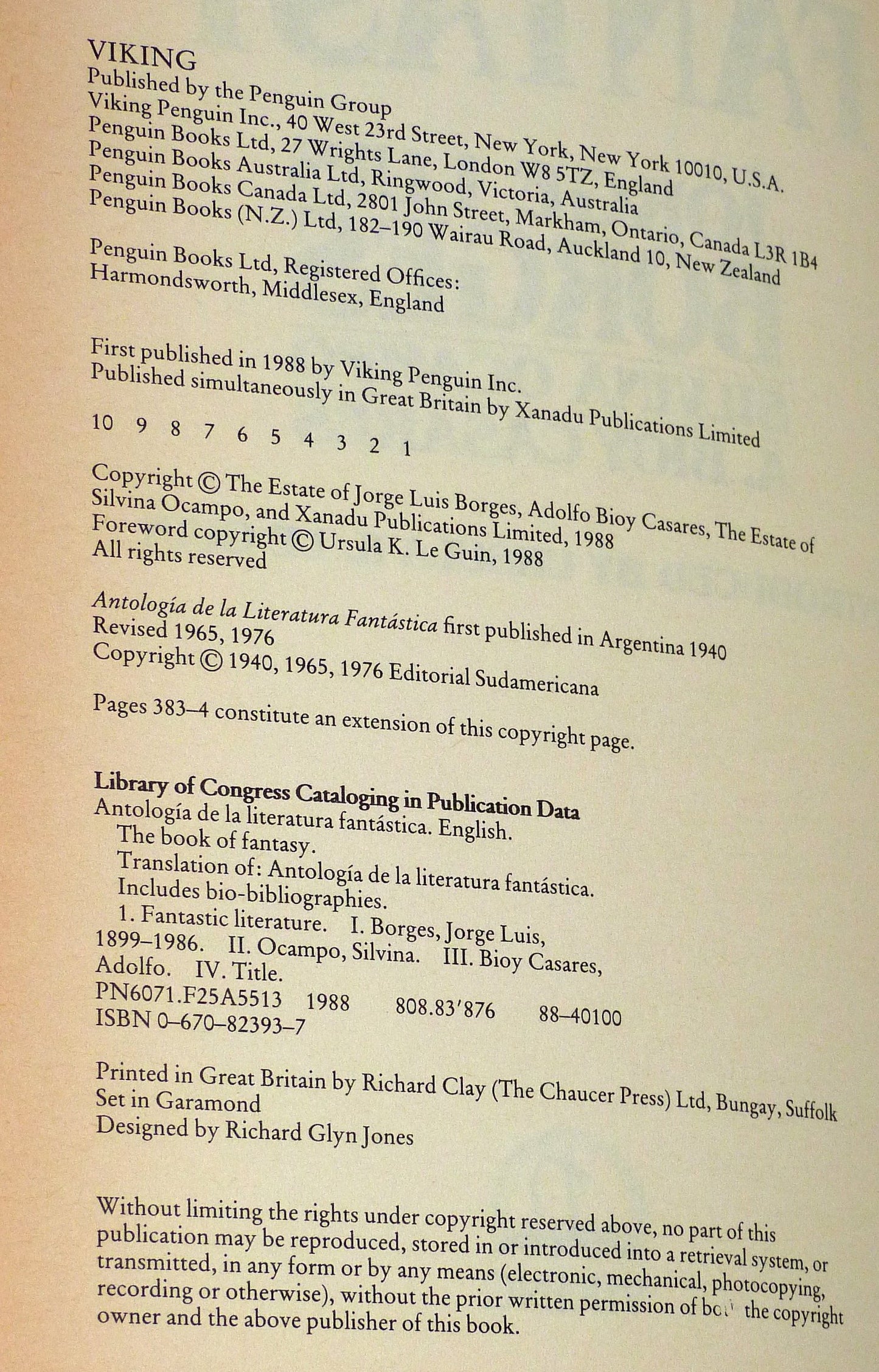 The Book of Fantasy by Borges, Jorge Luis
