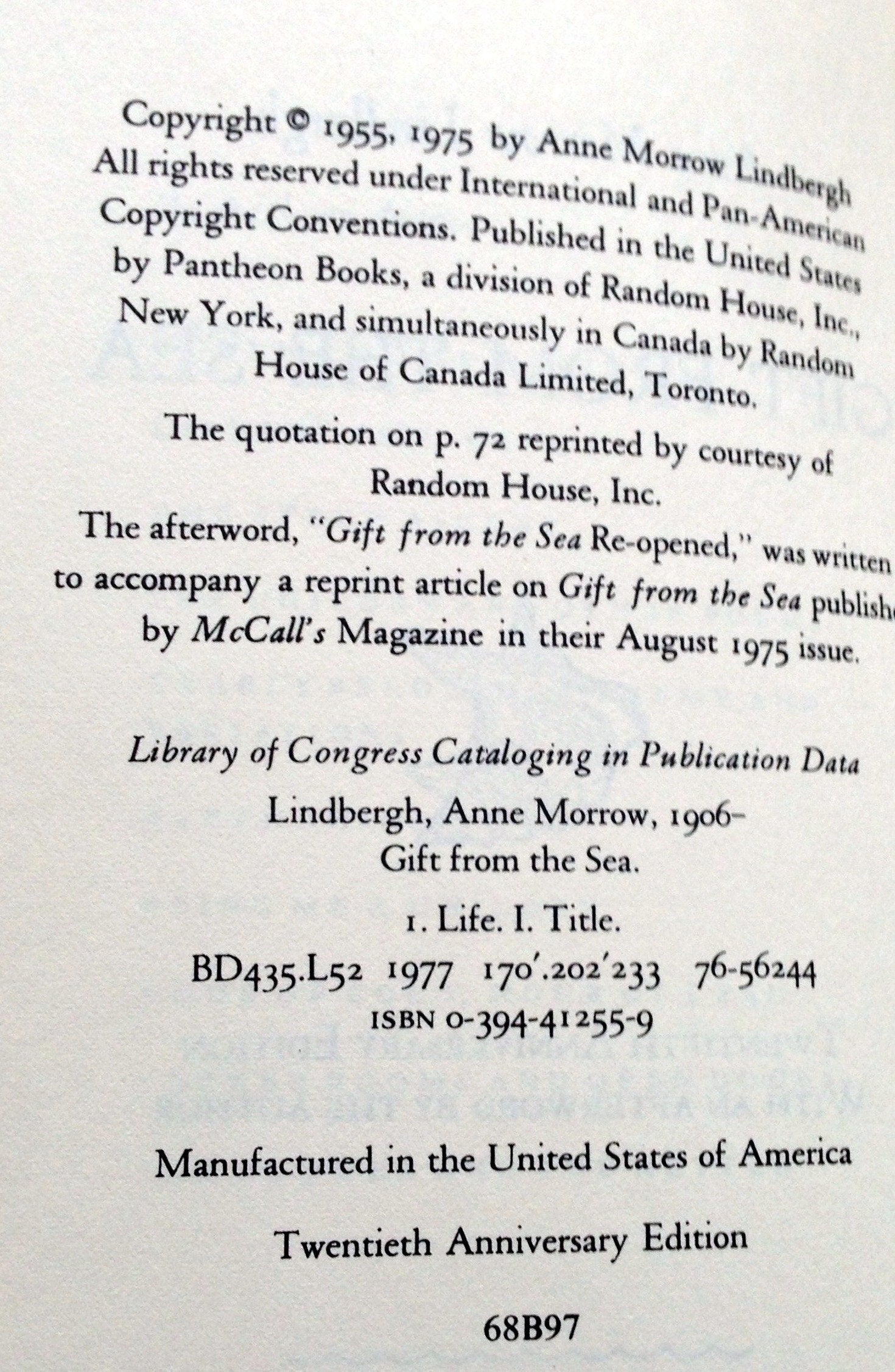 Gift From the Sea, With an Afterword by the Author