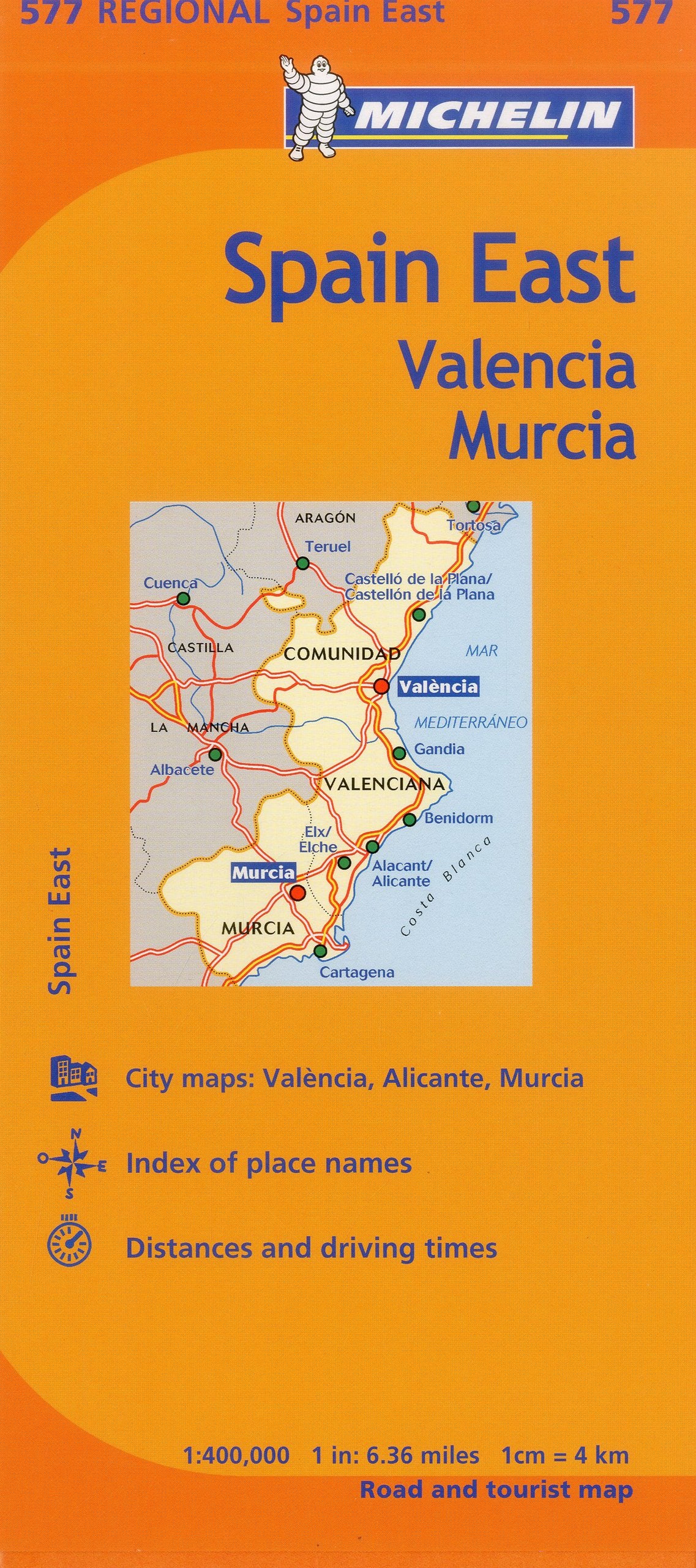 Michelin Spain: East, Valencia Murcia Map 577 (Maps/Regional