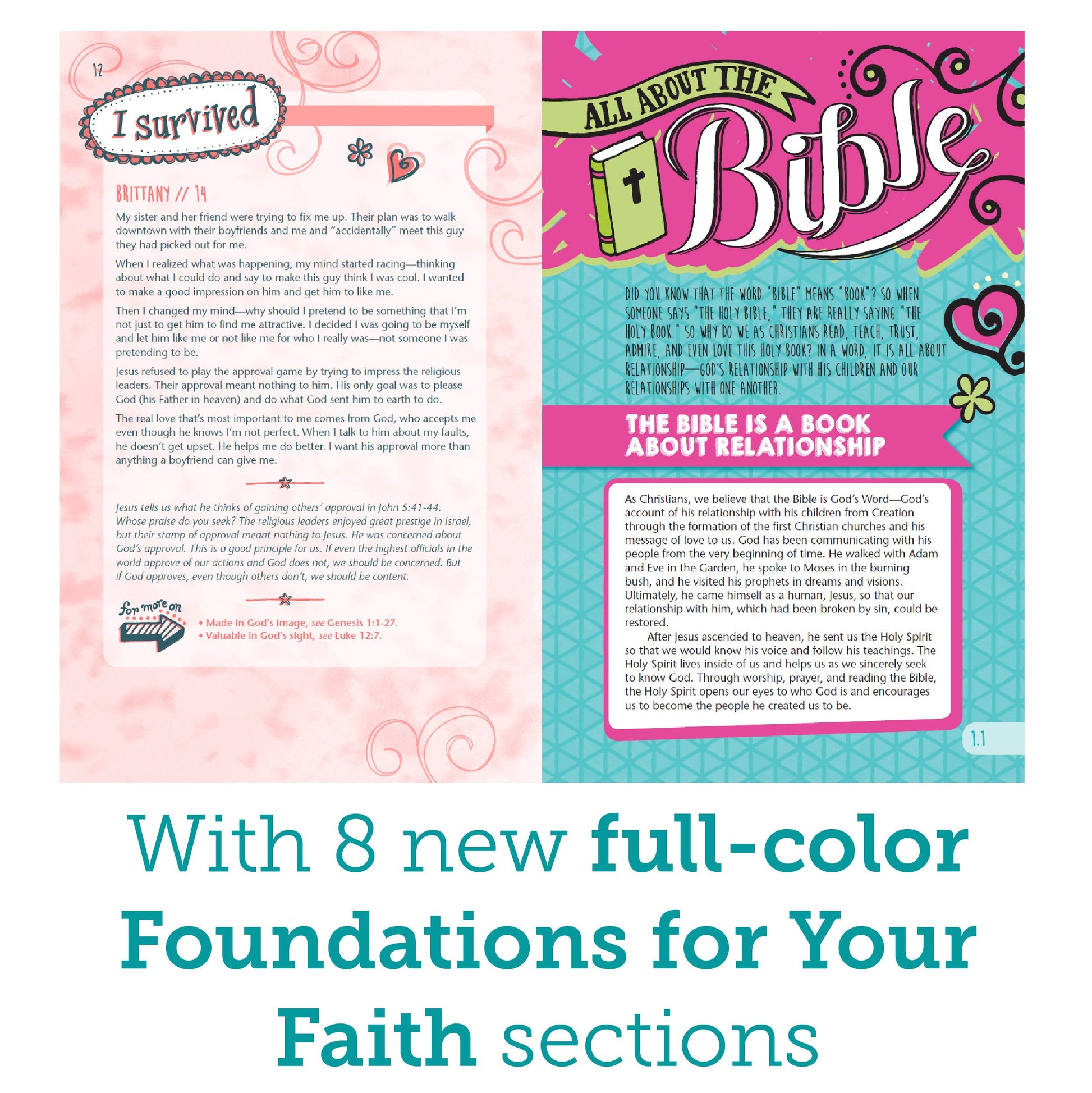 Tyndale NLT Girls Life Application Study Bible, Pink (Hardcover), NLT Bible with Over 800 Notes and Features, Foundations for Your Faith Sections