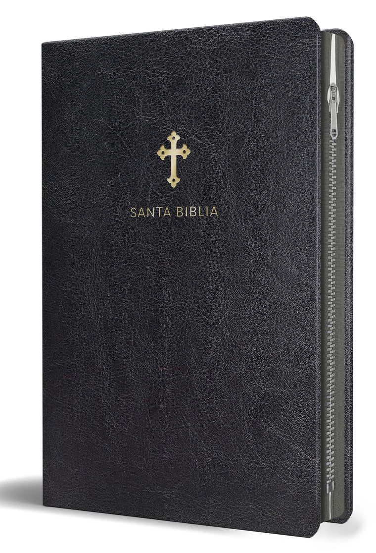 Biblia Reina Valera 1960 Tamao grande, letra grande piel negra con cremallera / Spanish Holy Bible RVR 1960 Large Size Large Print Black Leather with Zipper