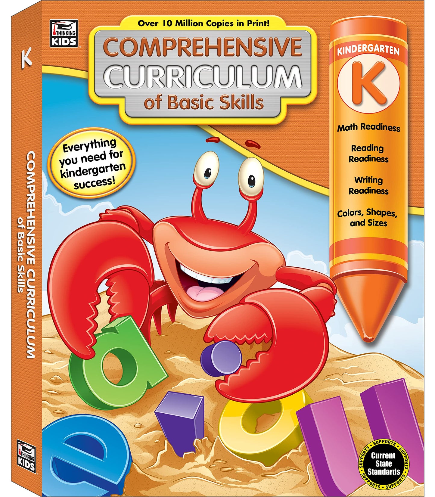 Comprehensive Curriculum of Basic Skills Kindergarten Workbook, Math, Reading, Writing, Alphabet, Colors, Shapes, Patterns, Time, Money, Classroom or Homeschool Kindergarten Curriculum