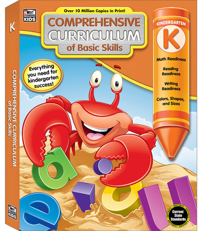 Comprehensive Curriculum of Basic Skills Kindergarten Workbook, Math, Reading, Writing, Alphabet, Colors, Shapes, Patterns, Time, Money, Classroom or Homeschool Kindergarten Curriculum