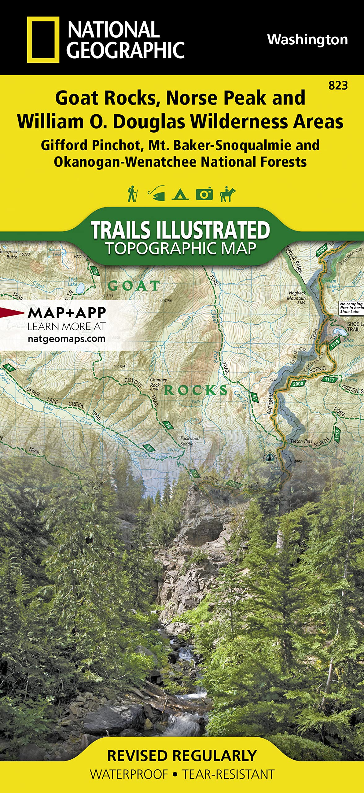 Goat Rocks, Norse Peak and William O. Douglas Wilderness Areas Map [Gifford Pinchot, Mt. Baker-Snoqualmie, and Okanogan-Wenatchee National Forests] (National Geographic Trails Illustrated Map, 823)