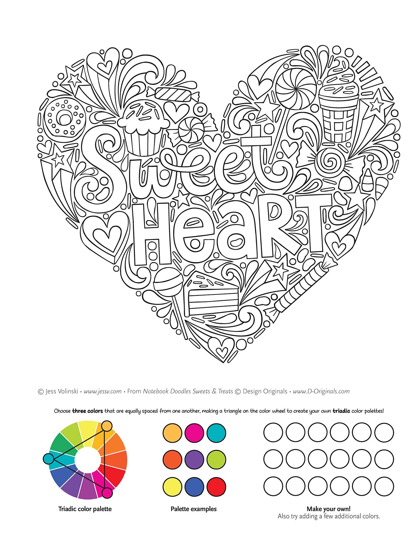 Notebook Doodles Sweets & Treats: Coloring & Activity Book (Design Originals) 32 Scrumptious Designs; Beginner-Friendly Empowering Art Activities for Tweens, on Extra-Thick Perforated Pages