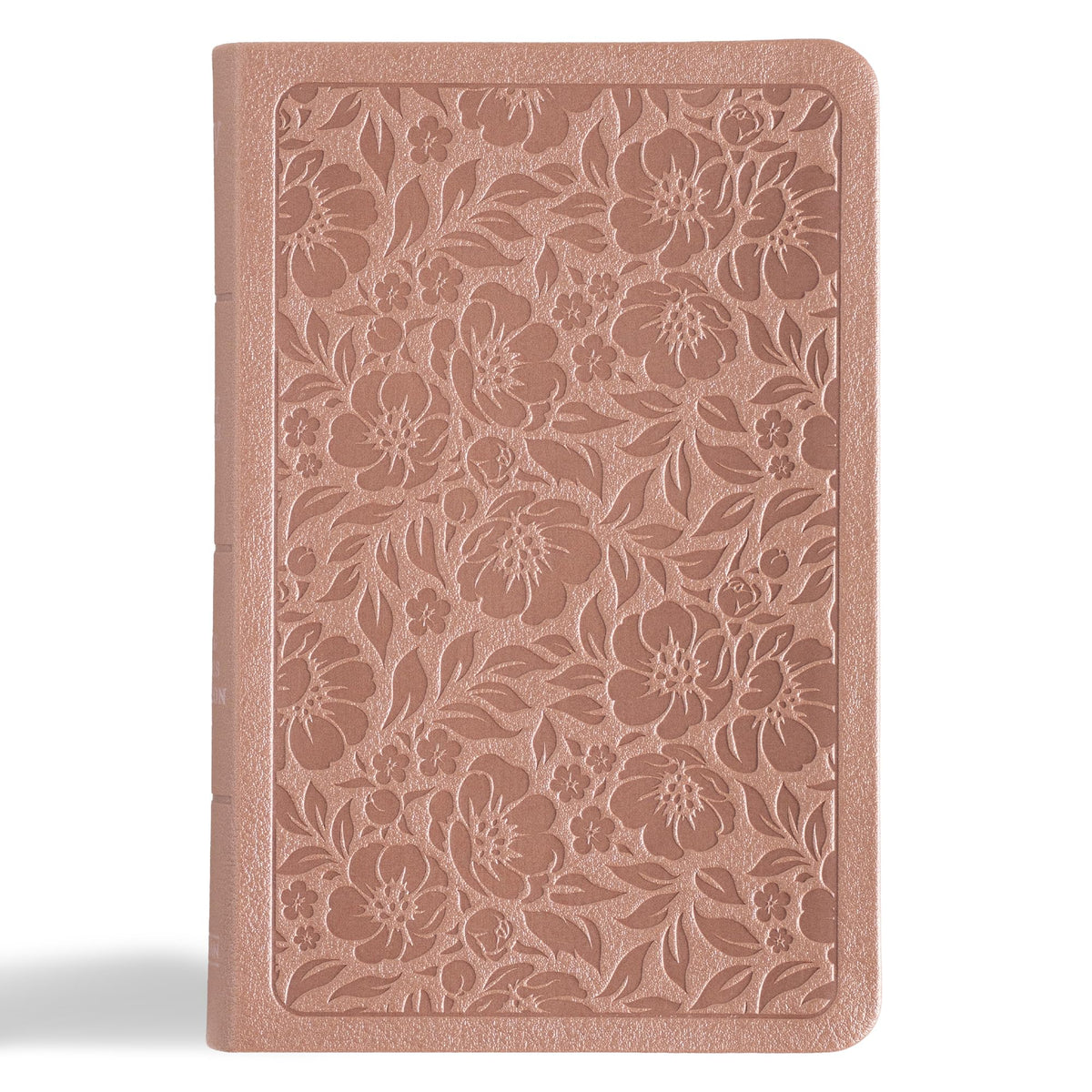 KJV Personal Size Bible, Rose Gold LeatherTouch, KJV Holy Bible, Compact and Portable, Red Letter Edition, Thumb Index, Ribbon Marker, King James Version, Floral Cover Design, Easy-to-Read Font