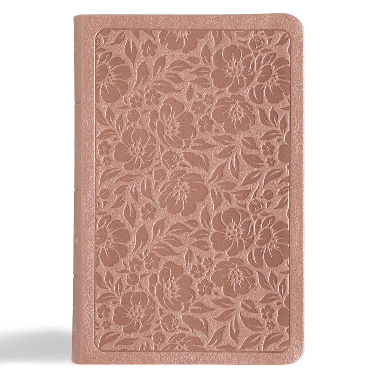 KJV Personal Size Bible, Rose Gold LeatherTouch, KJV Holy Bible, Compact and Portable, Red Letter Edition, Thumb Index, Ribbon Marker, King James Version, Floral Cover Design, Easy-to-Read Font