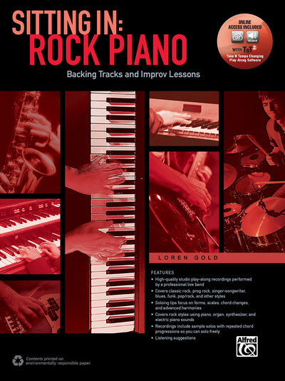 Sitting In -- Rock Piano: Backing Tracks and Improv Lessons, Book & Online Audio/Software (Sitting In Series)