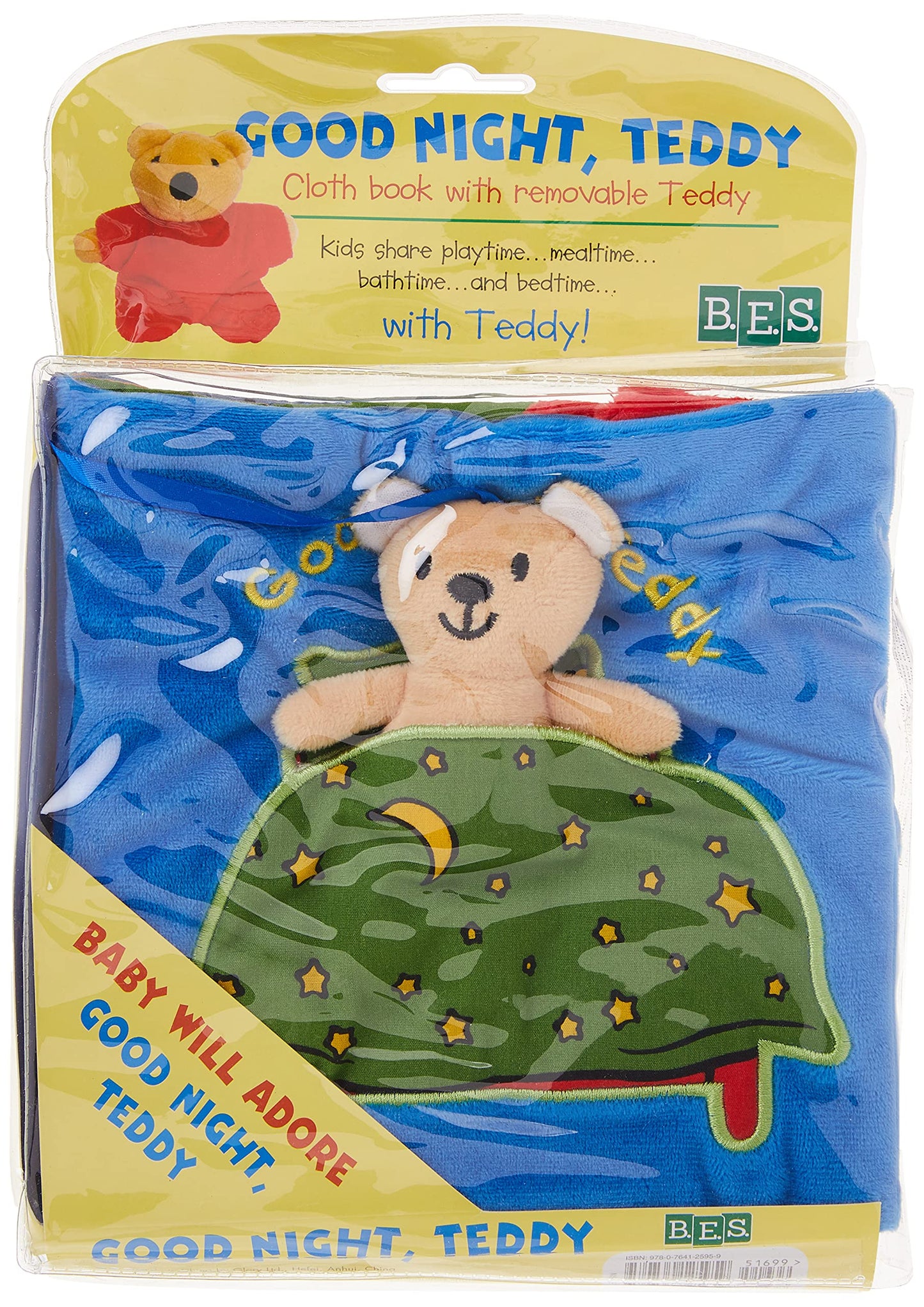 Good Night, Teddy: Interactive Soft Cloth Baby Book for Bedtime