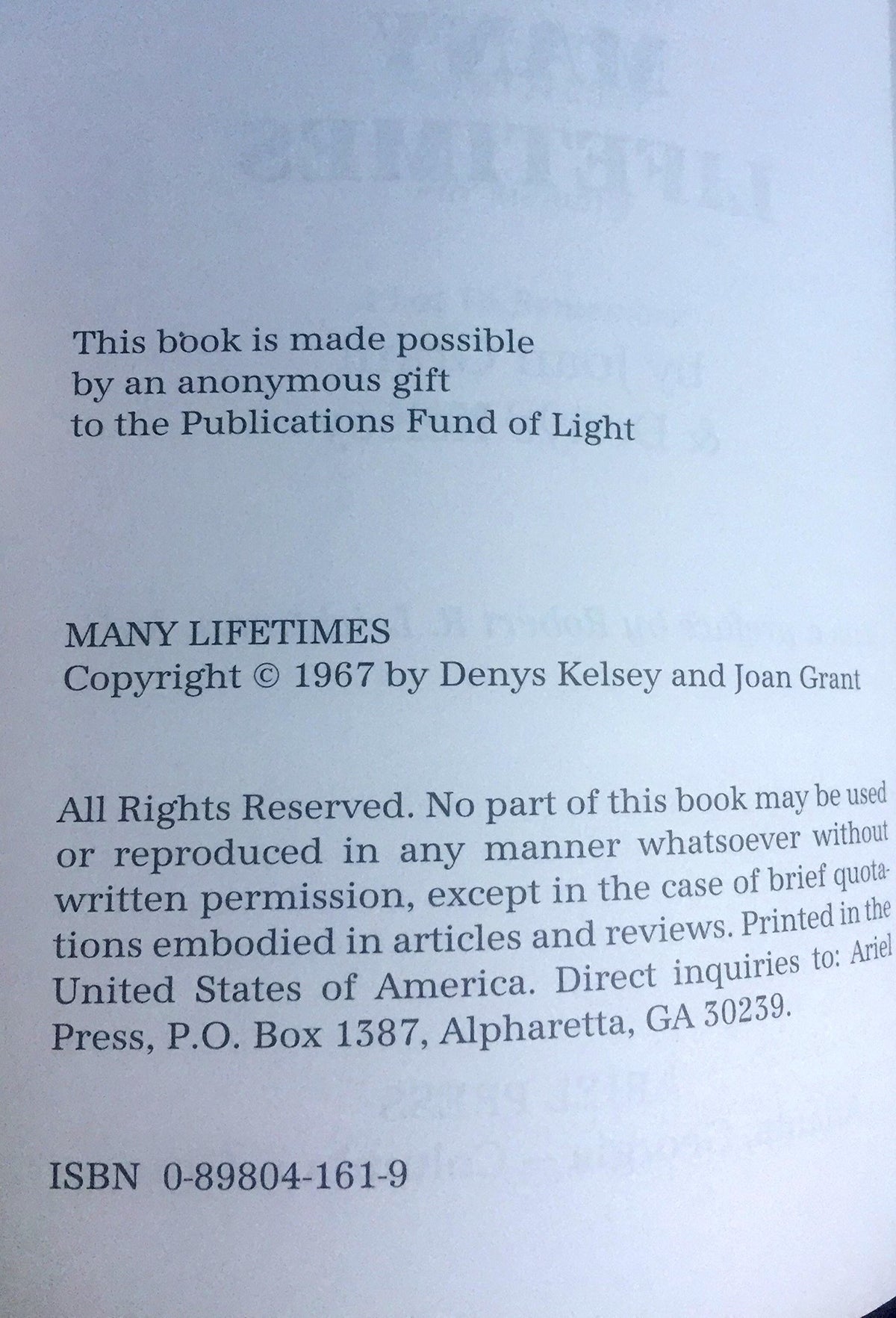 Many Lifetimes