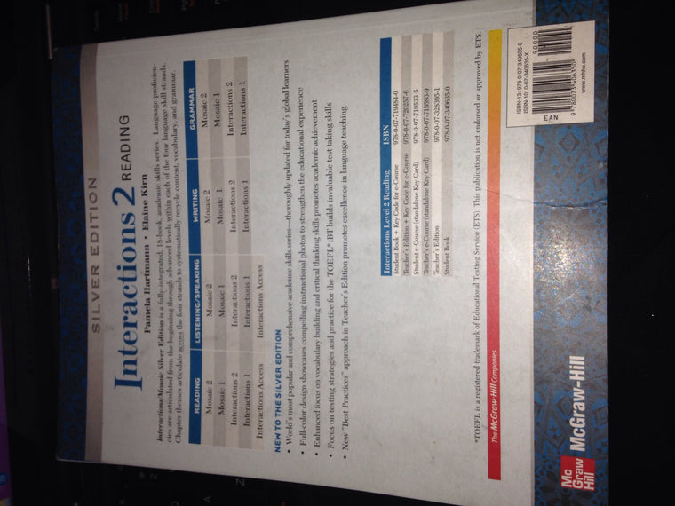 Interactions 2 - Reading Student Book: Silver Edition — back cover