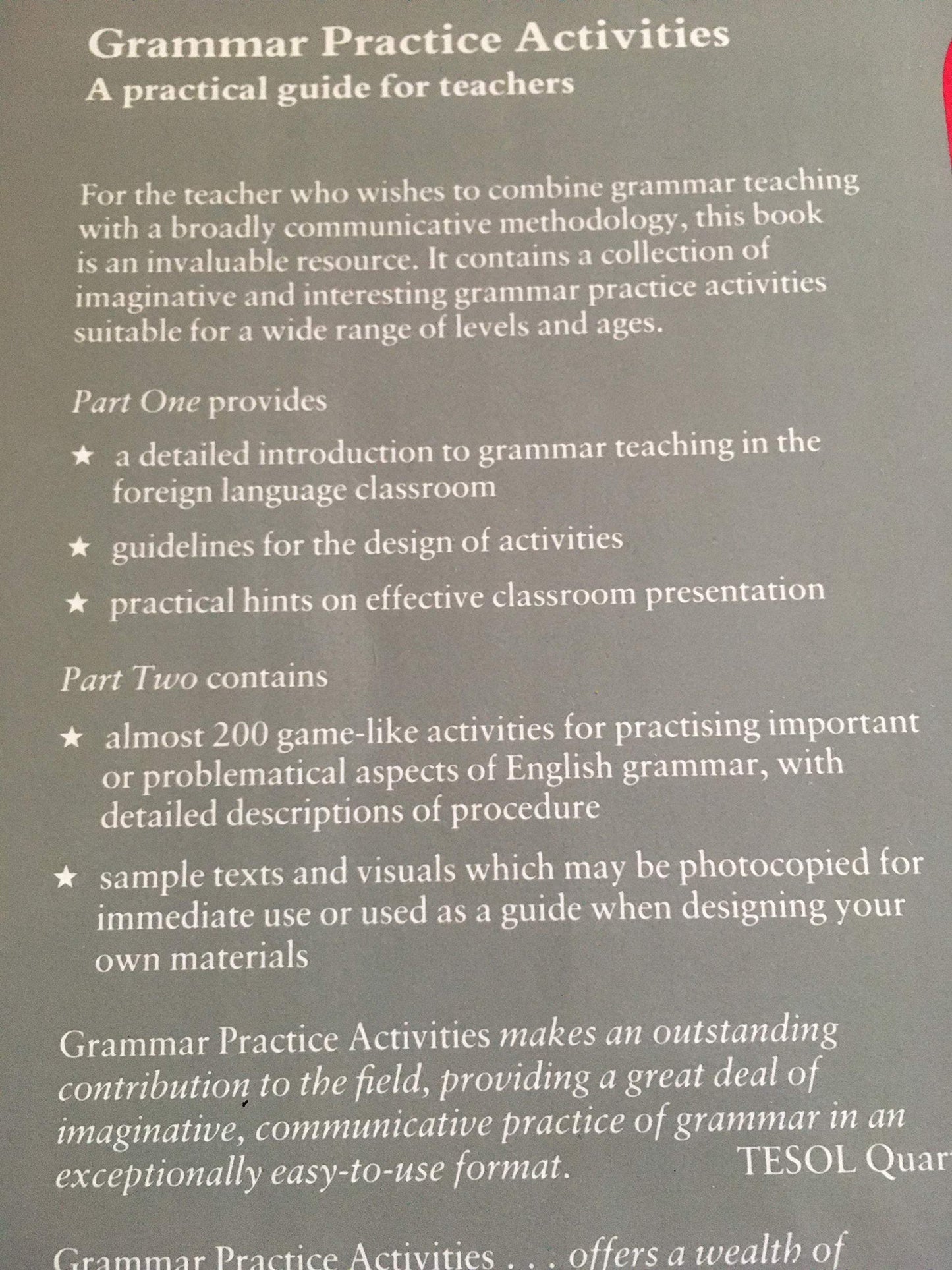 Grammar Practice Activities: A Practical Guide for Teachers (Cambridge Handbooks for Language Teachers)