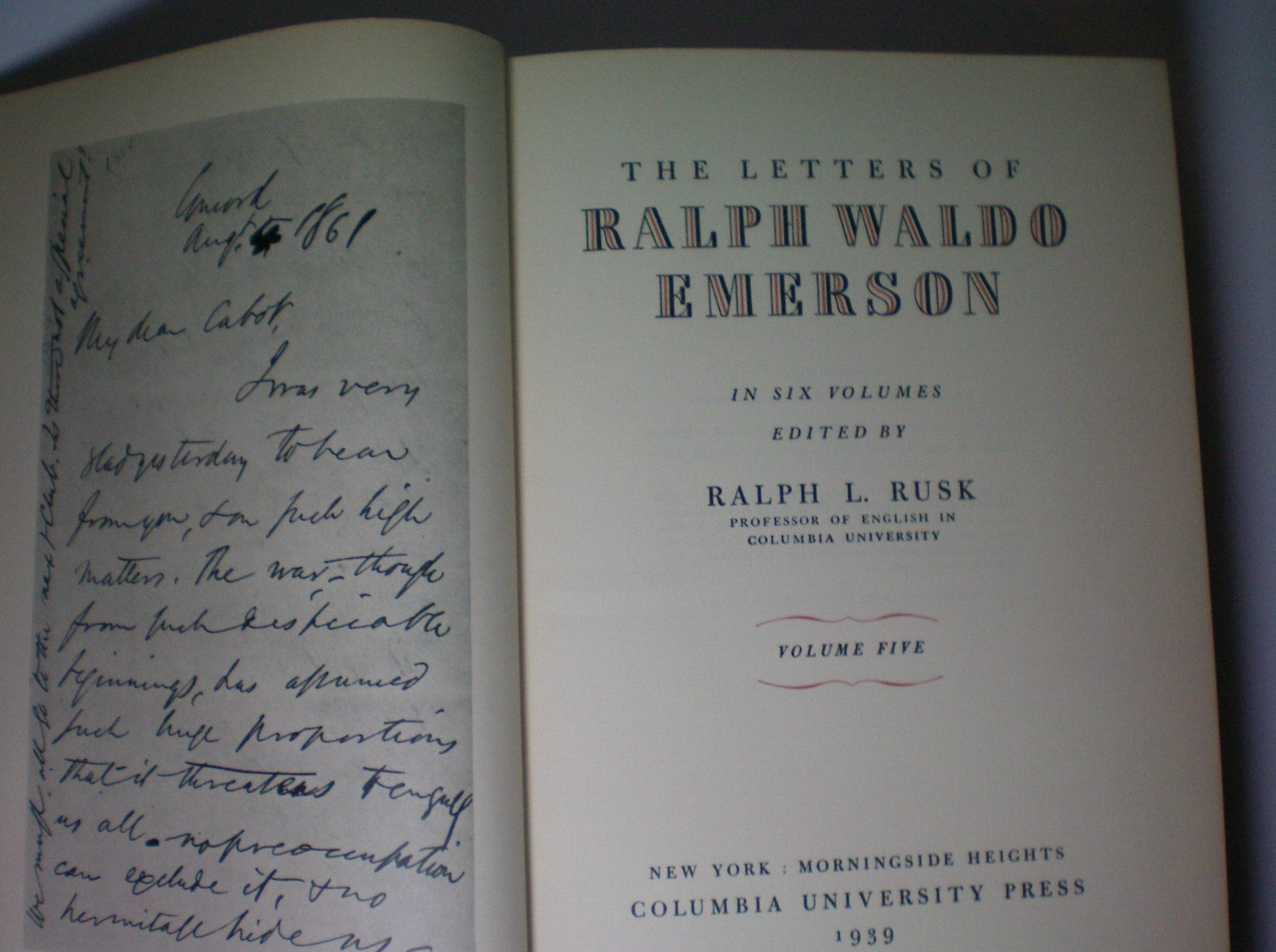 The Letters of Ralph Waldo Emerson
