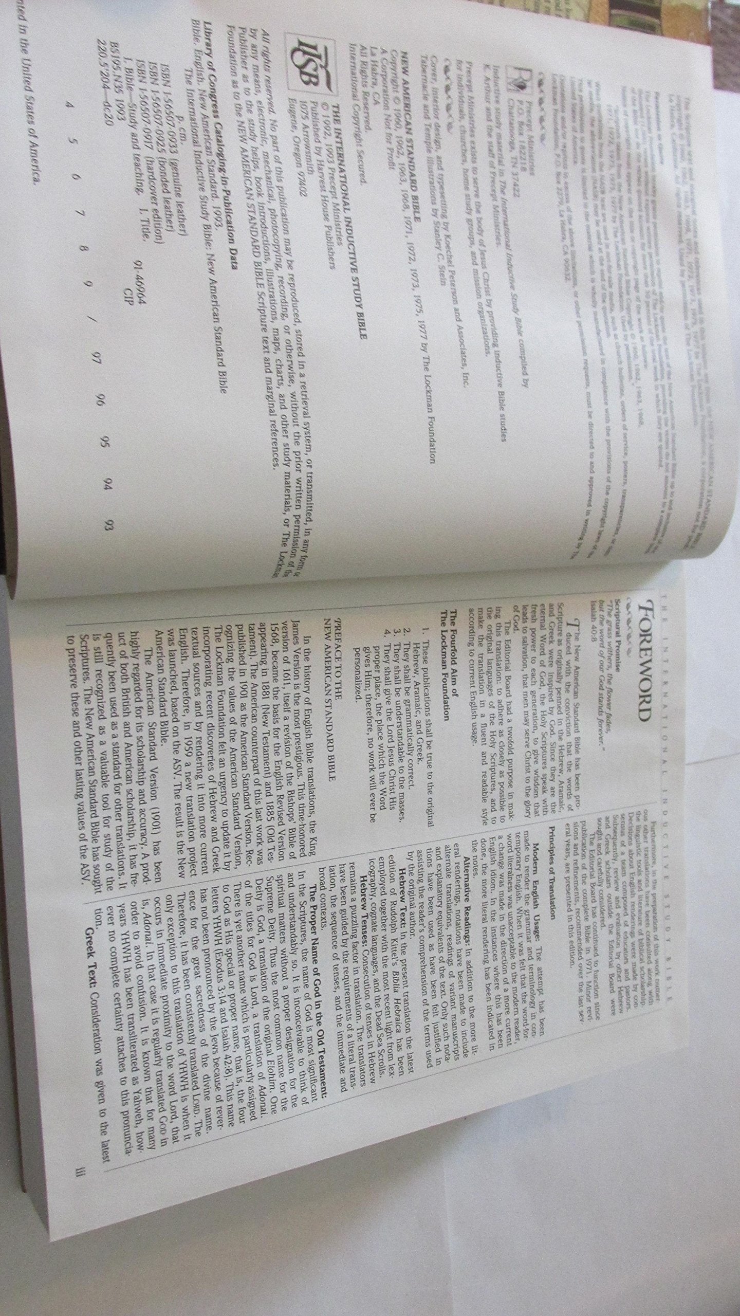 International Inductive Study Bible: New American Standard Bible