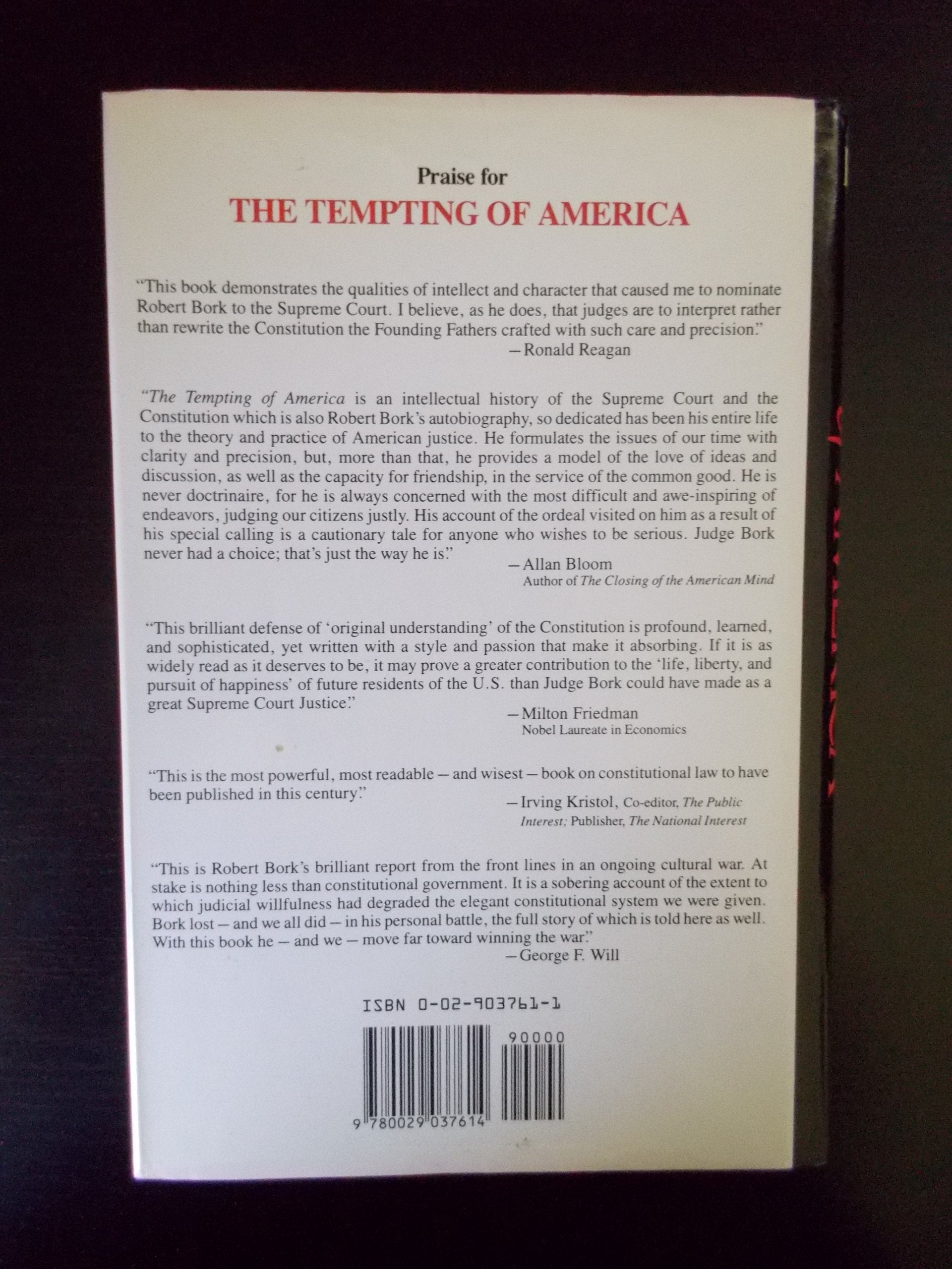 The Tempting Of America (The Political Seduction of the Law)