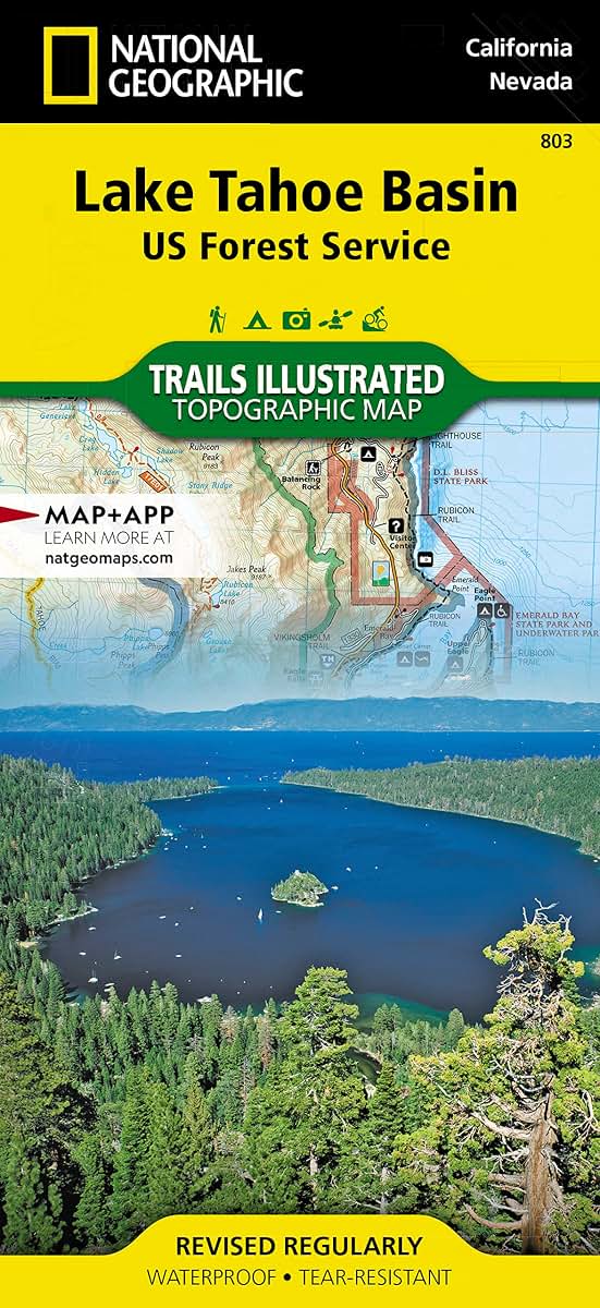Lake Tahoe Basin Map [US Forest Service] (National Geographic Trails Illustrated Map, 803)