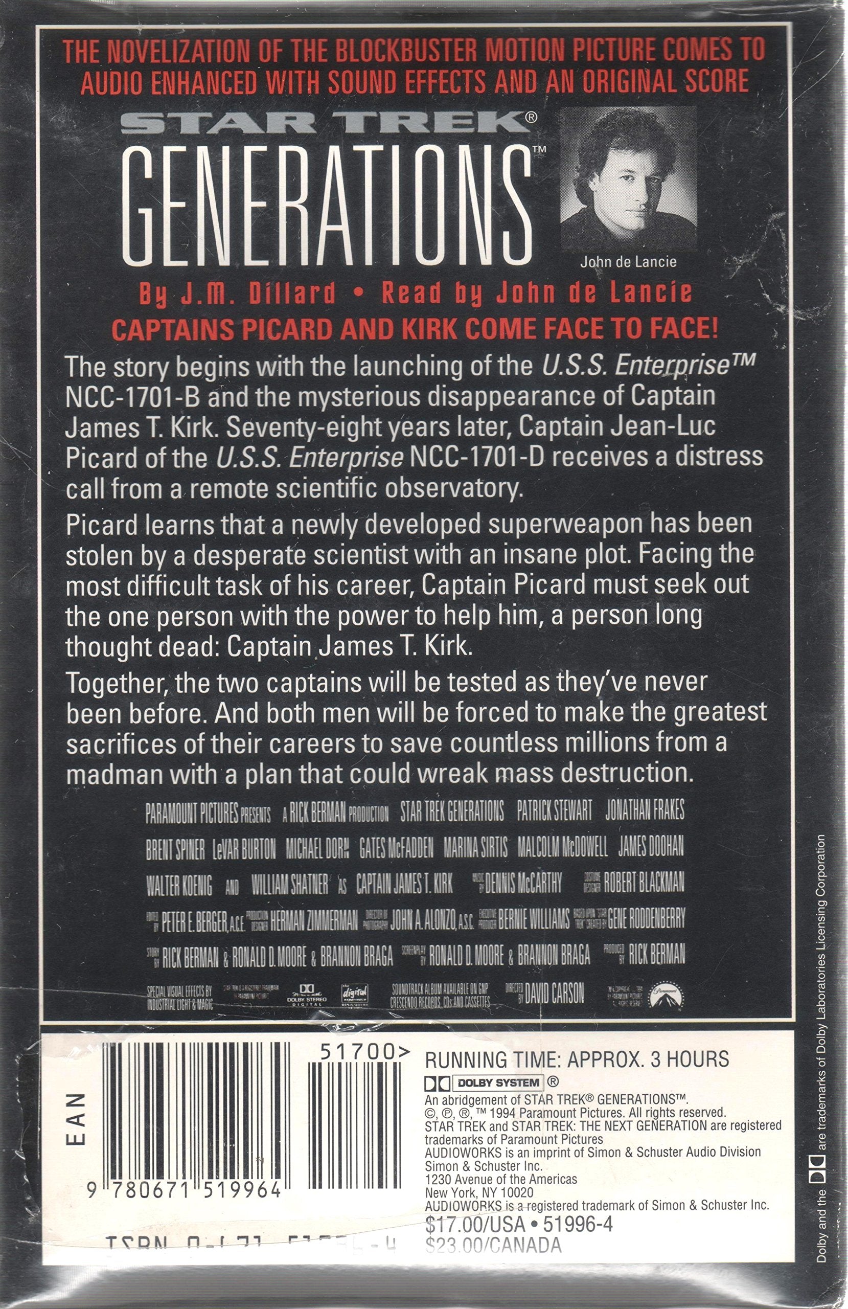 Star Trek Generations Cassette