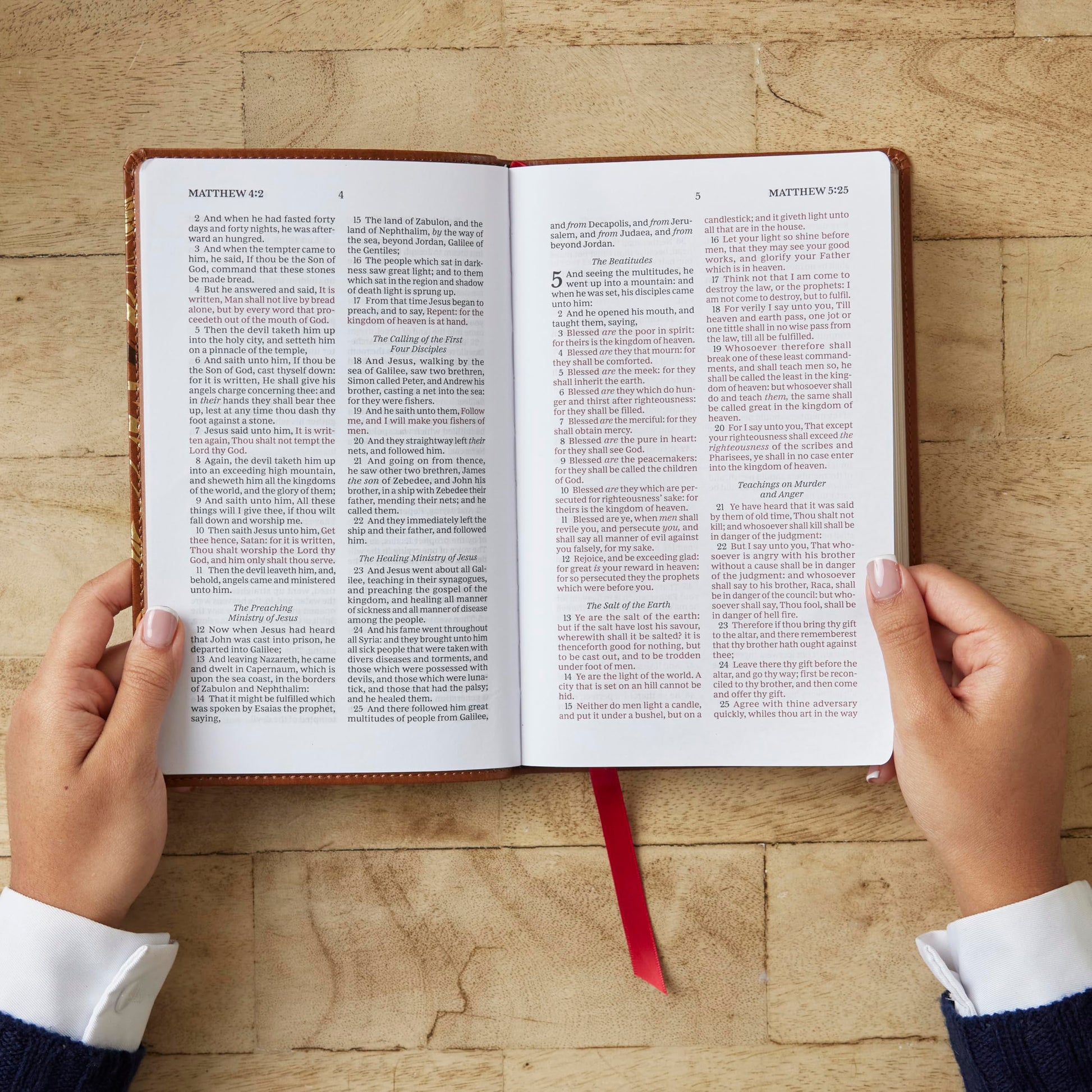 KJV, Personal Size New Testament, Brown Leathersoft, Red Letter, Comfort Print