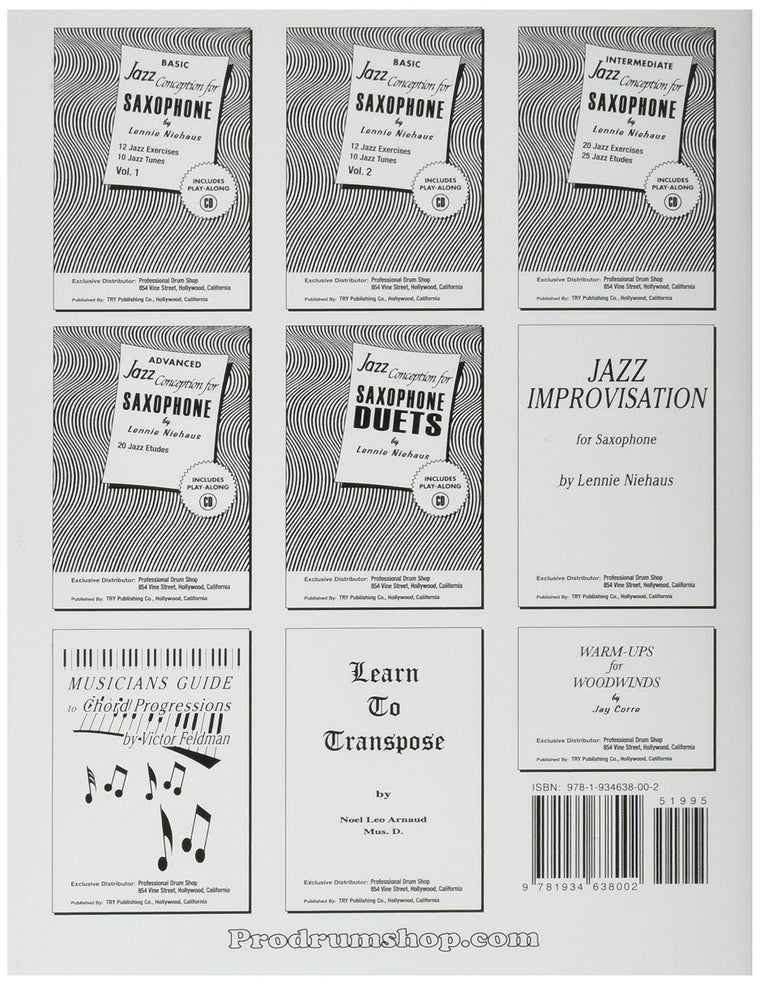 TRY1057 - Basic Jazz Conception for Saxophone Volume 1 - Book/CD — back cover