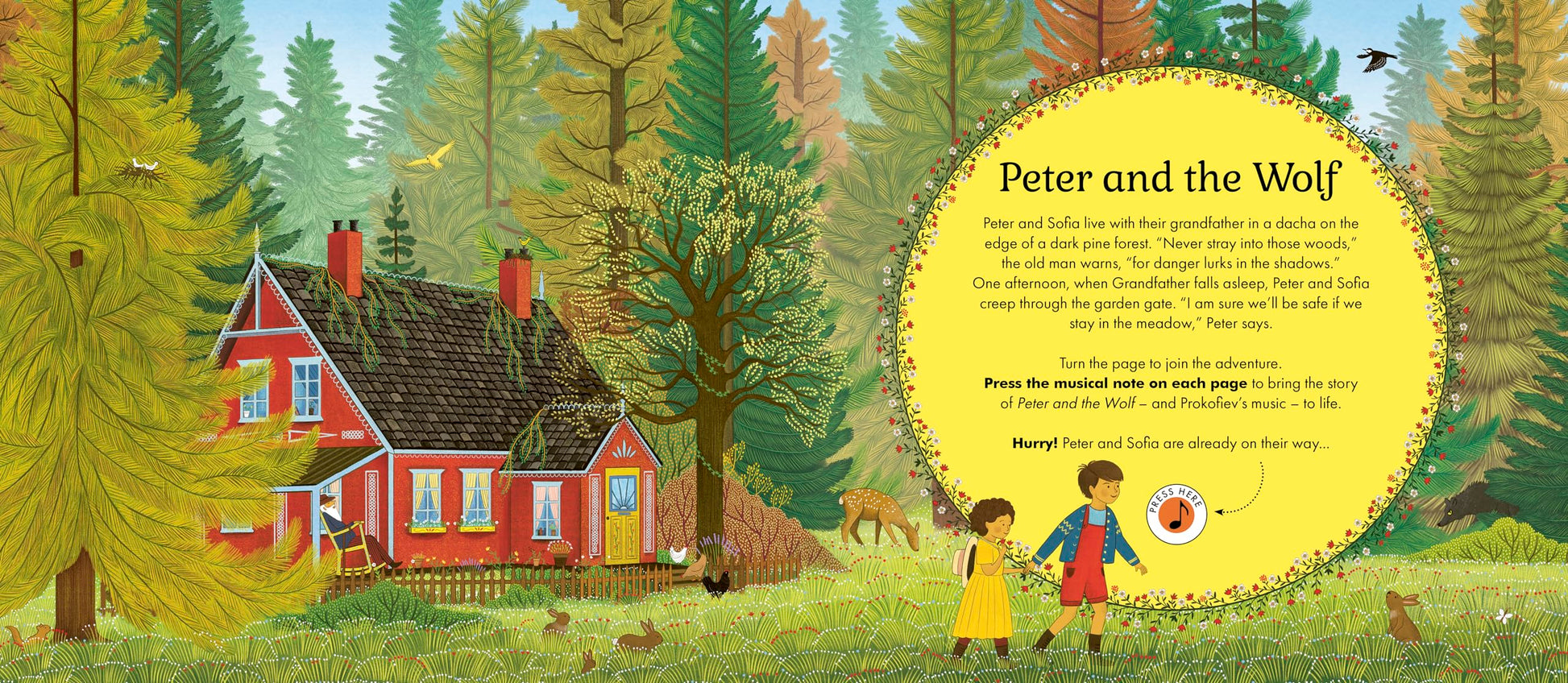 The Story Orchestra: Peter and the Wolf: Press the note to hear Prokofiev's music