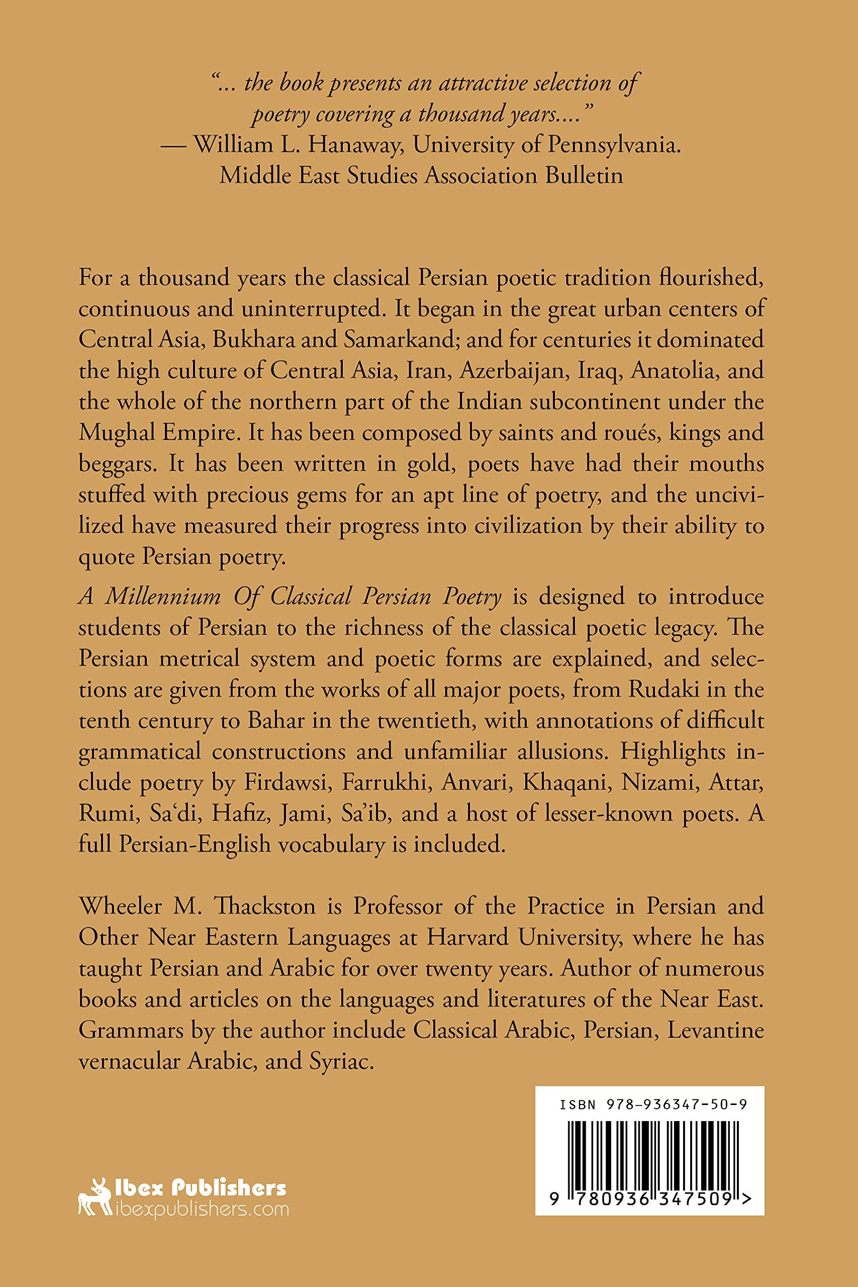 A Millennium of Classical Persian Poetry: A Guide to the Reading and Understanding of Persian Poetry from the Tenth to the Twentieth Century