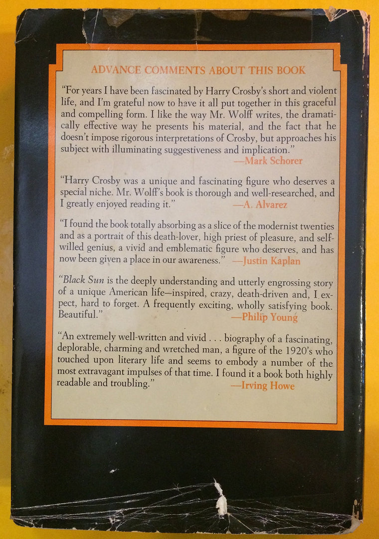 Black Sun: The Brief Transit and Violent Eclipse of Harry Crosby — back cover