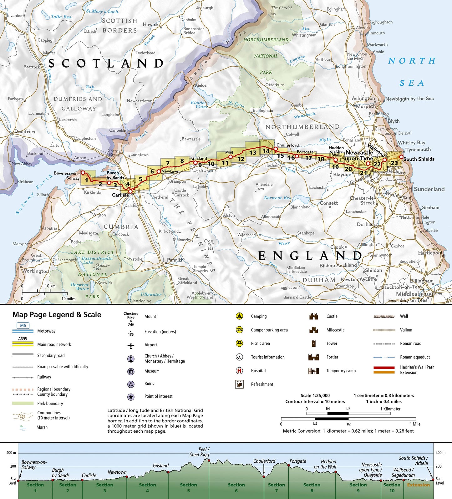 Hadrian's Wall Path Map (National Geographic Trails Illustrated Map, 4009)