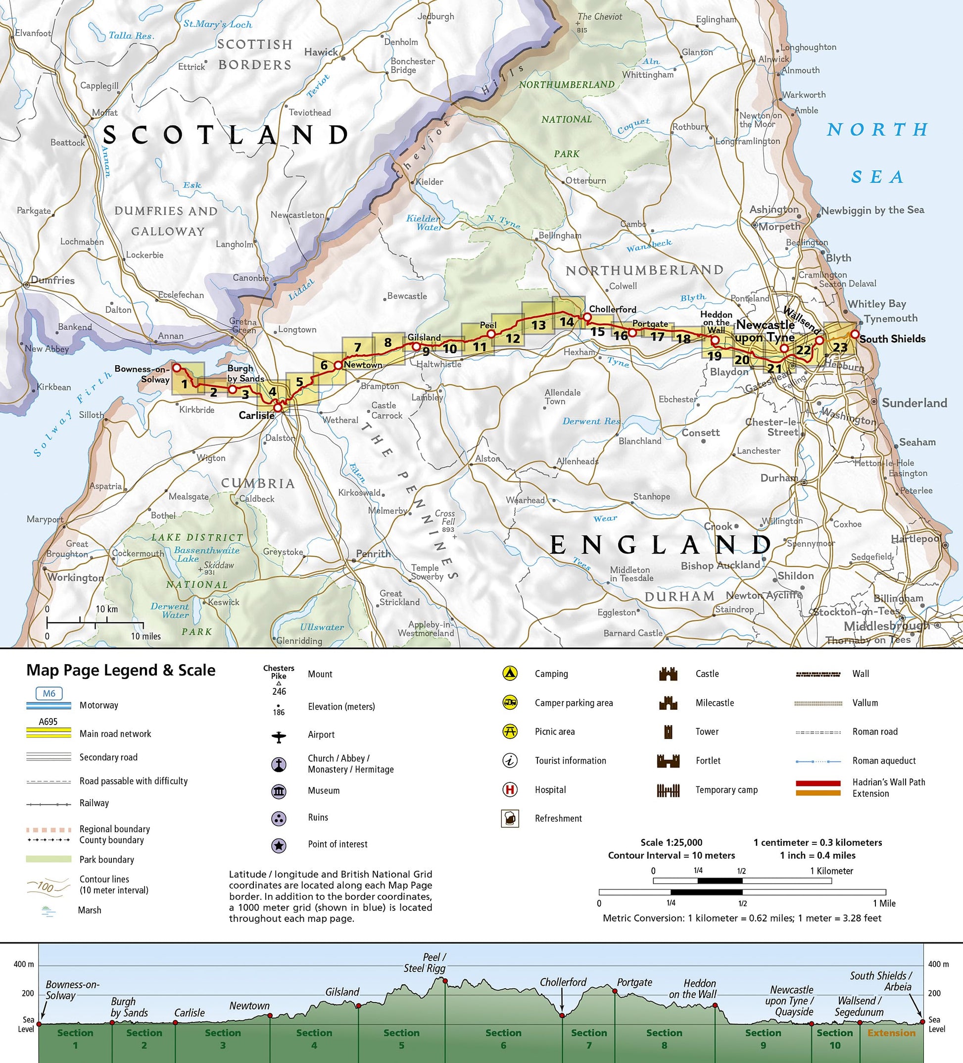 Hadrian's Wall Path Map (National Geographic Trails Illustrated Map, 4009)