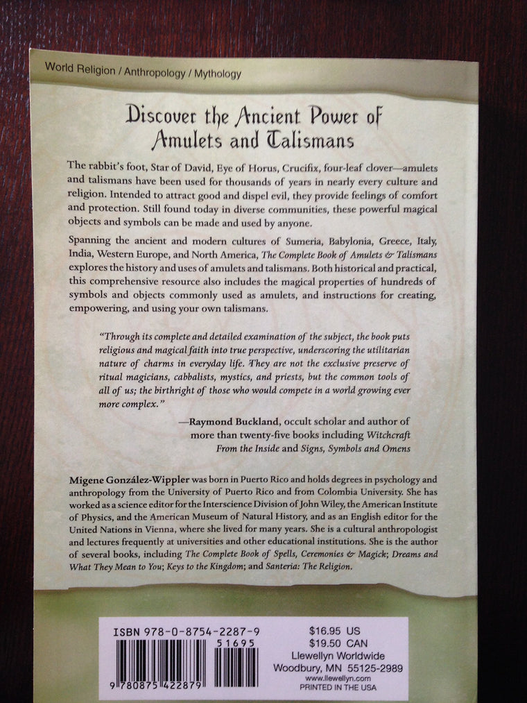 The Complete Book of Amulets & Talismans (Llewellyn's Sourcebook) — back cover