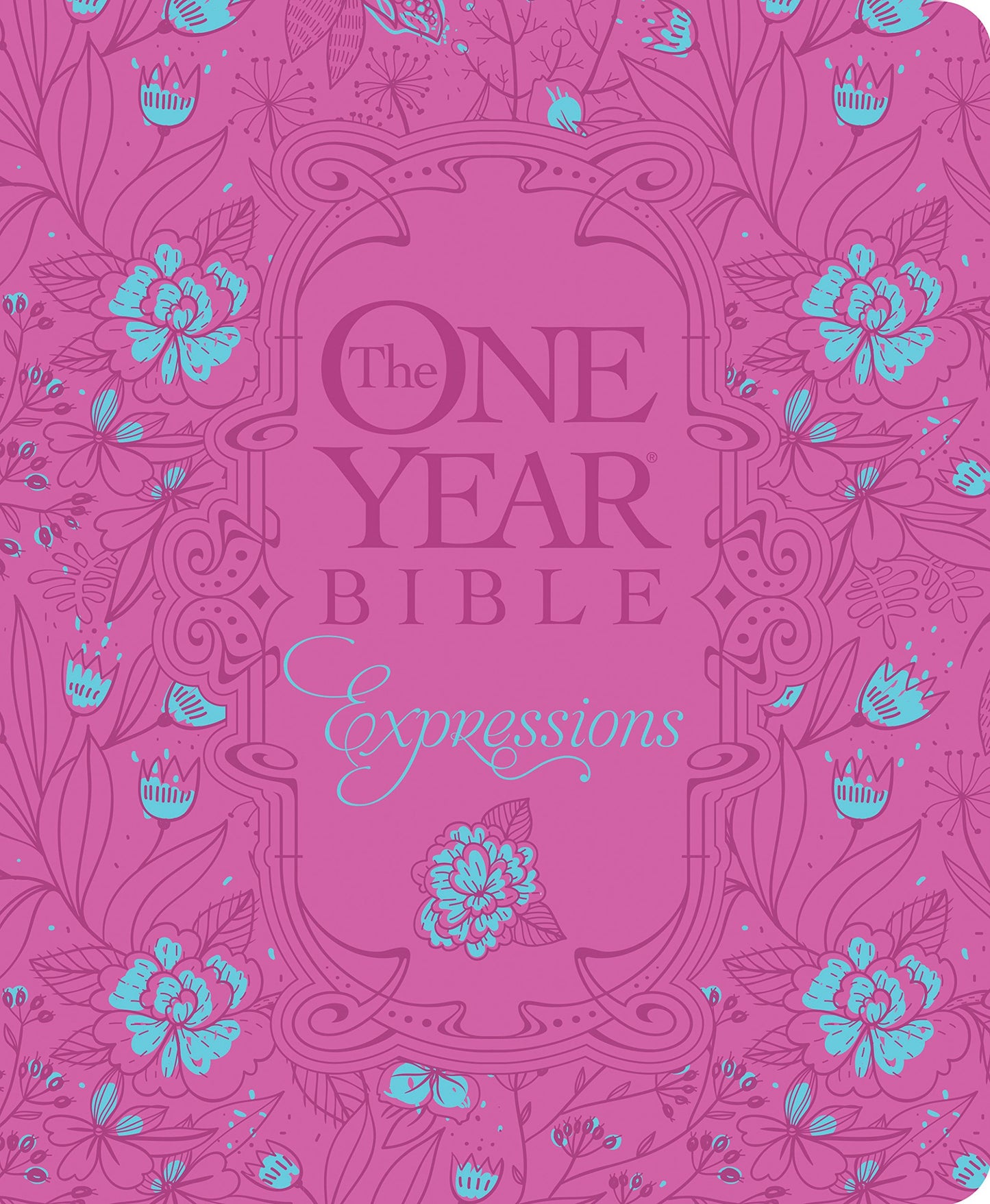 The One Year Bible Expressions NLT, Deluxe (Hardcover, Pink Flowers)