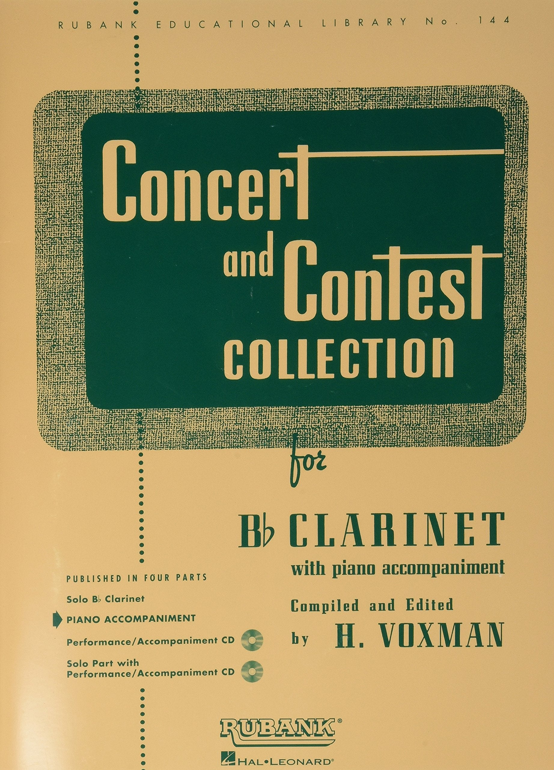 Concert and Contest Collection for Bb Clarinet: Piano Accompaniment (Rubank Educational Library)