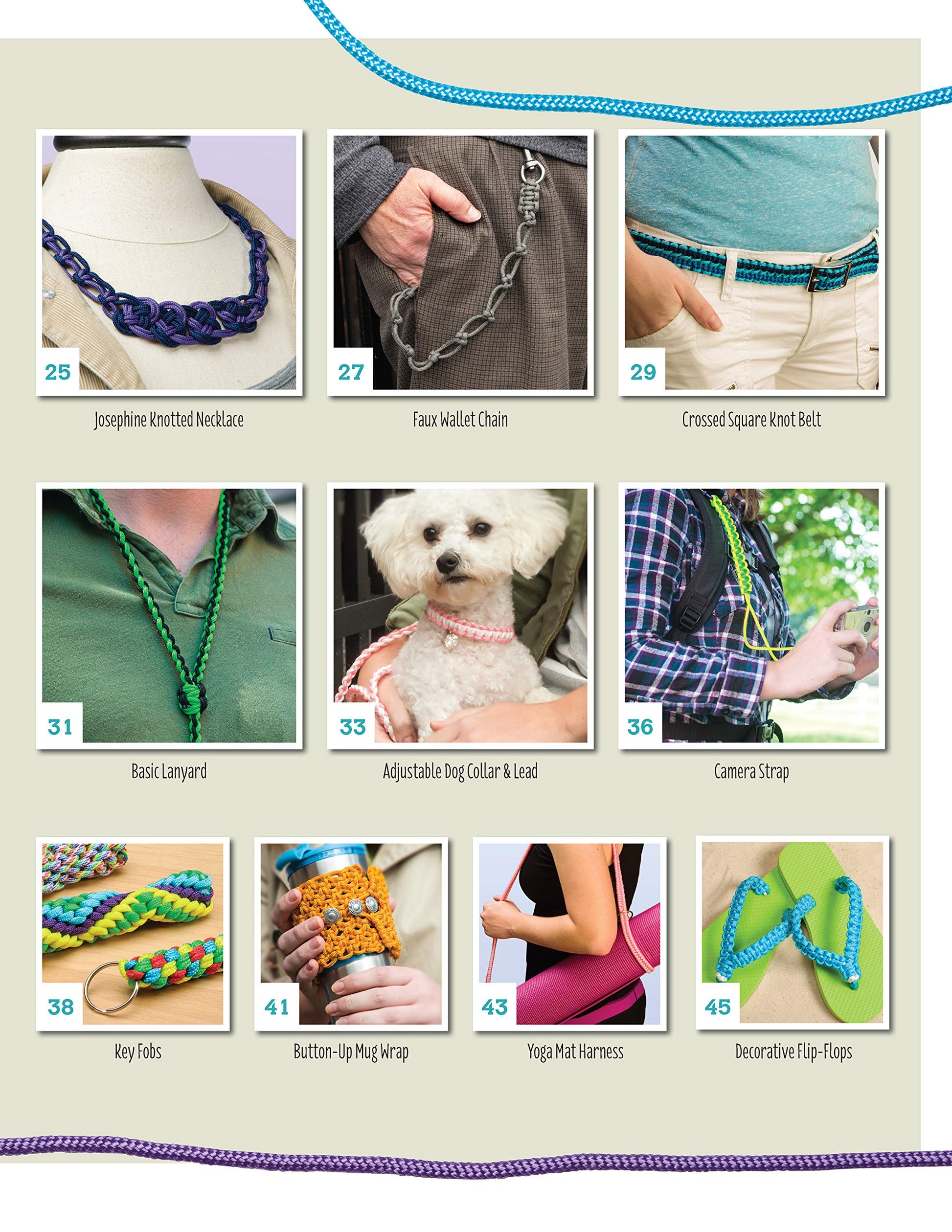 Parachute Cord Craft: Quick & Simple Instructions for 22 Cool Projects (Design Originals) Step-by-Step Directions & Knots for Bracelets, Necklaces, Belts, Lanyards, Dog Collars, Key Fobs, & More