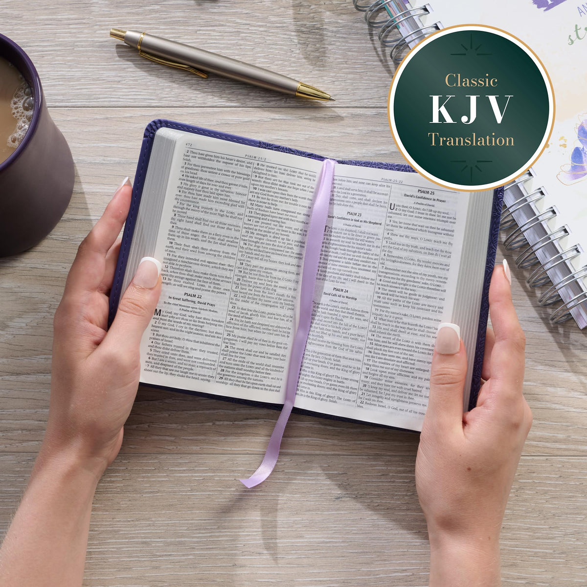 KJV Holy Bible, Mini Pocket Size, Faux Leather Red Letter Edition - Ribbon Marker, King James Version, Purple (KJV Pocket Editions)