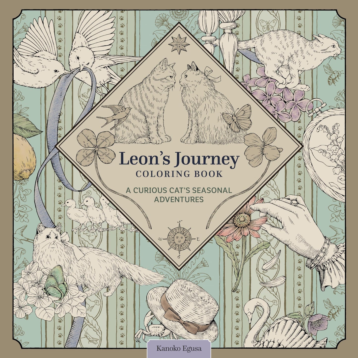Leon's Journey Coloring Book: A Curious Cat's Seasonal Adventures (Design Originals) Whimsical Animal Scenes and Seasonal, Nature-Inspired Storybook Coloring Art by Kanoko Egusa