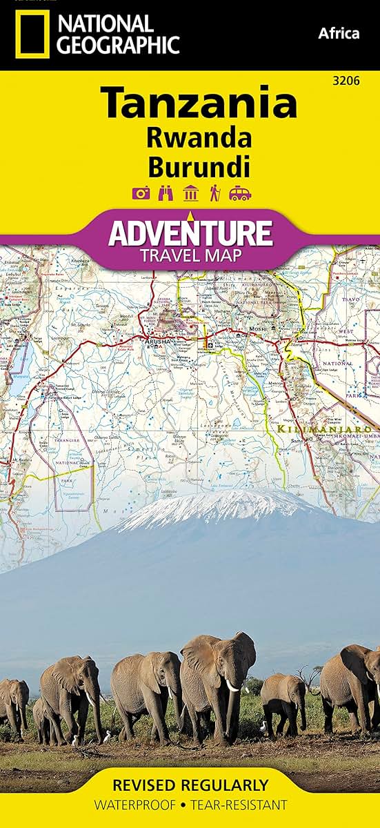 Tanzania, Rwanda, and Burundi Map (National Geographic Adventure Map, 3206)