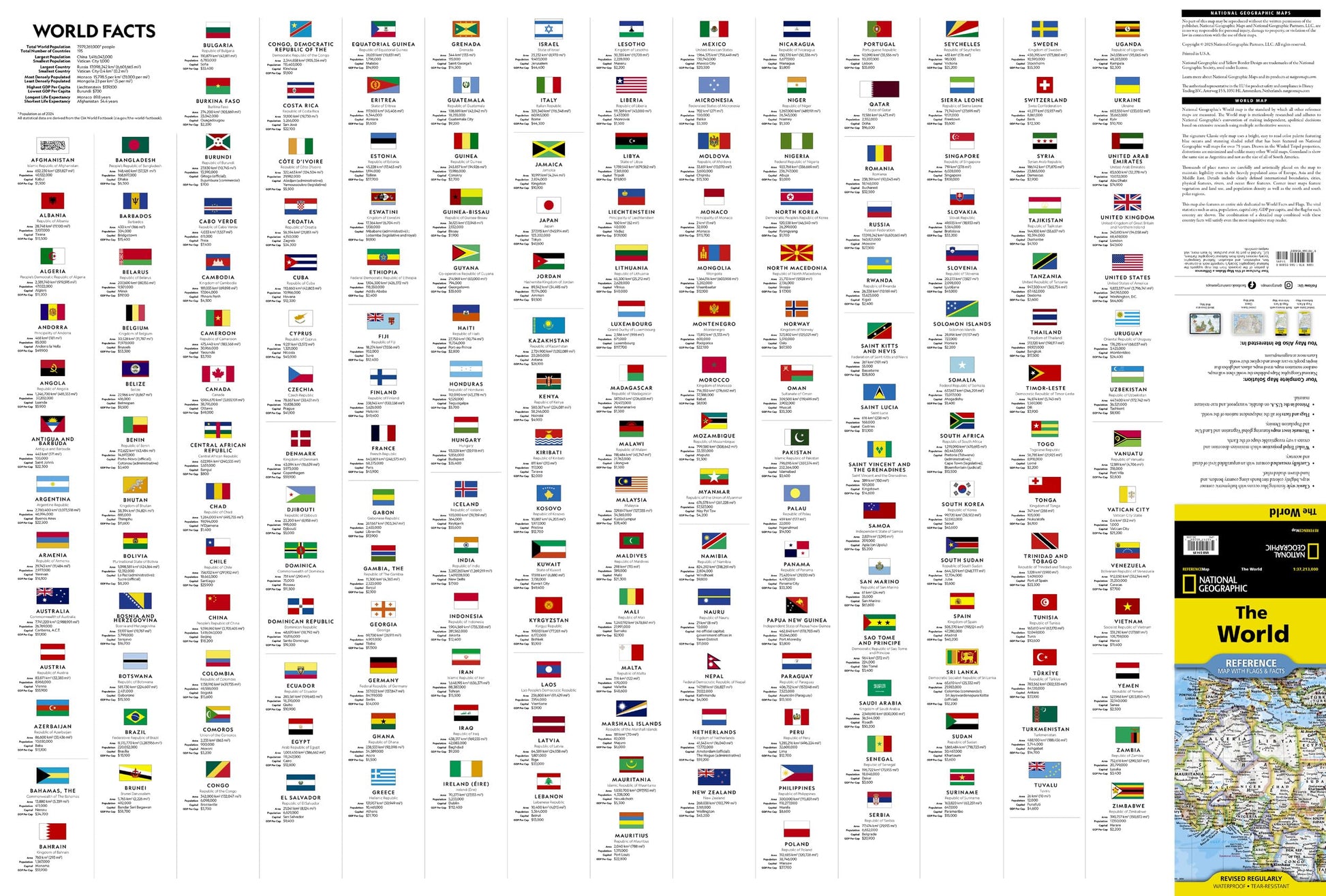National Geographic World Map (folded with flags and facts) (National Geographic Reference Map)