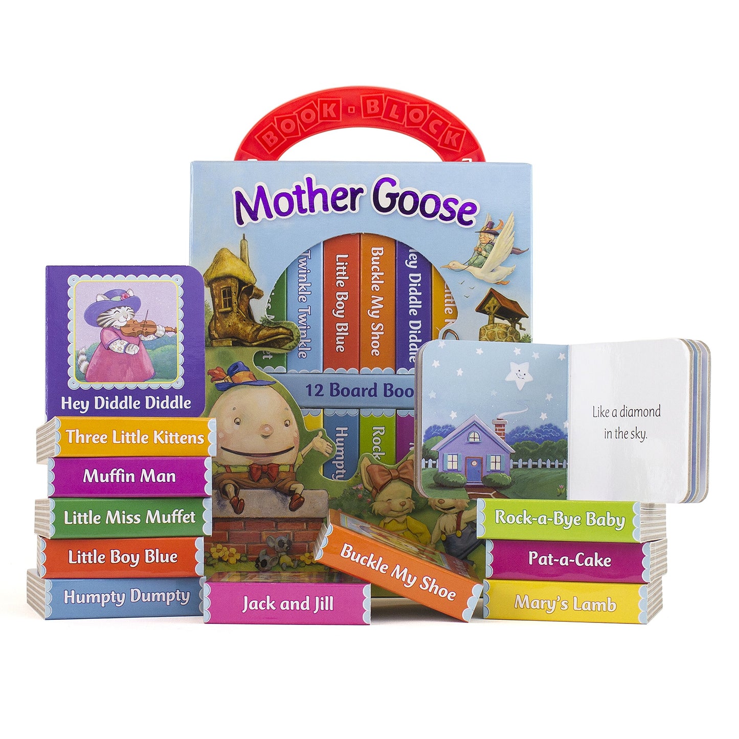 Mother Goose Deluxe My First Library 12 Board Book Block - PI Kids