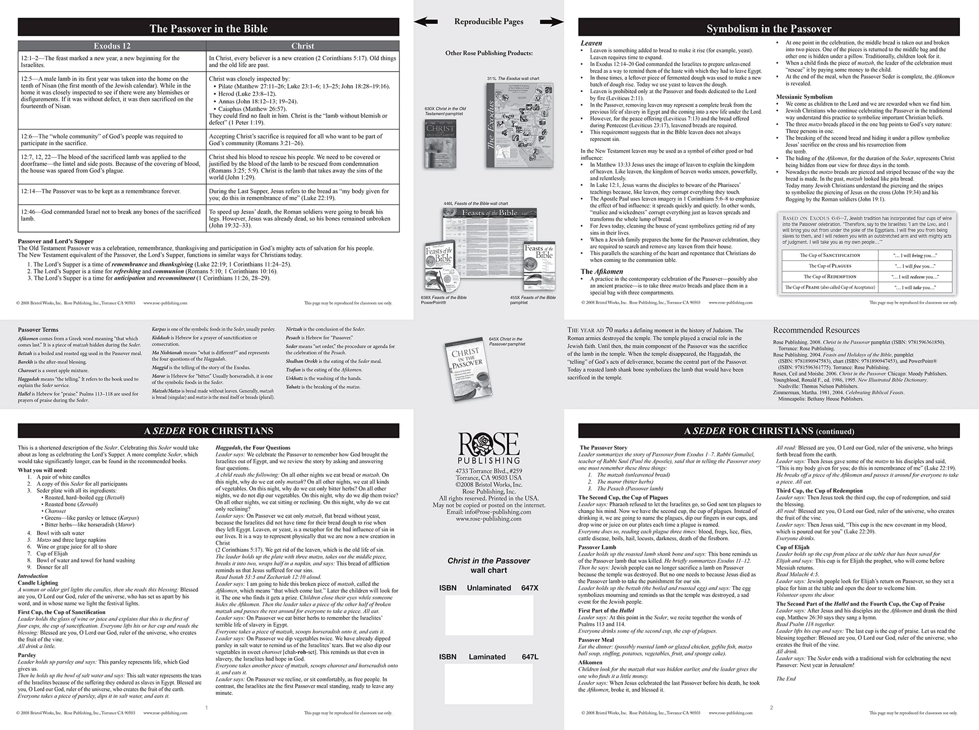 Christ in the Passover Wall Chart