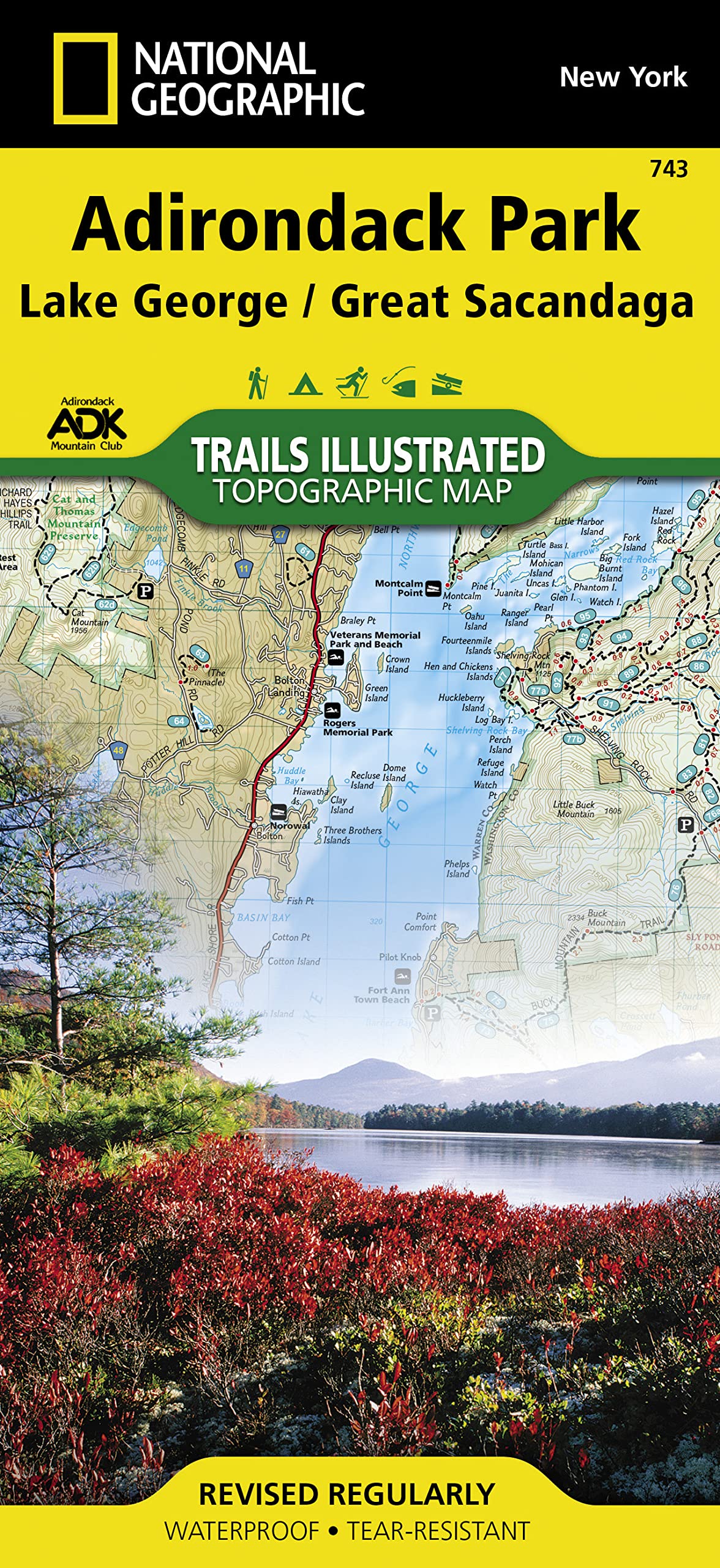 Lake George, Great Sacandaga: Adirondack Park Map (National Geographic Trails Illustrated Map, 743)