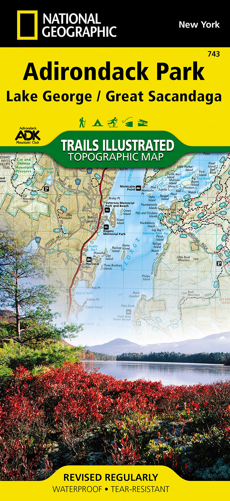 Lake George, Great Sacandaga: Adirondack Park Map (National Geographic Trails Illustrated Map, 743)
